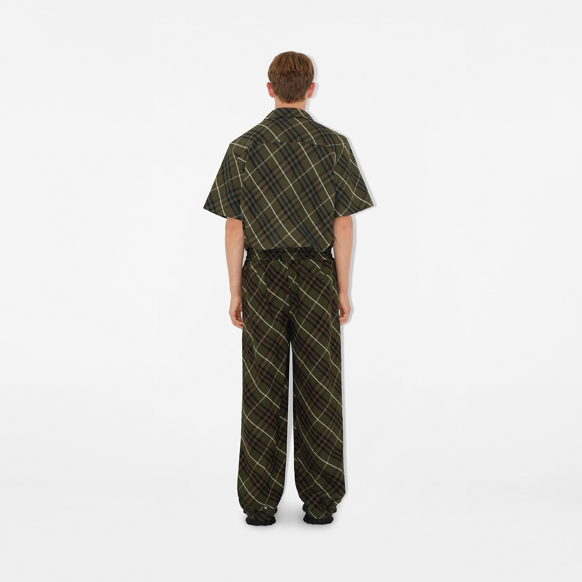 Check Linen Tailored Trousers - 4