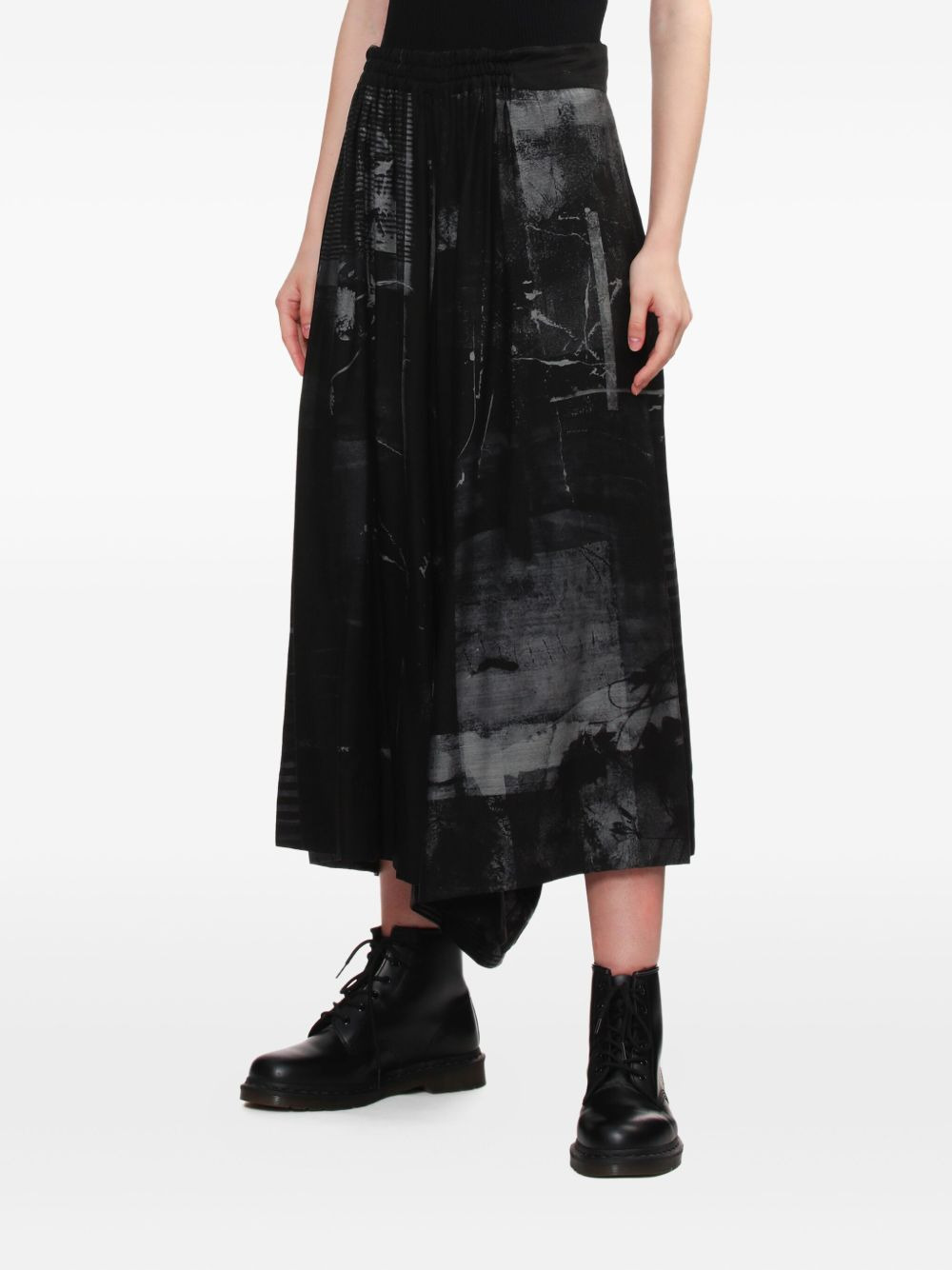 abstract-print pleated trousers - 3
