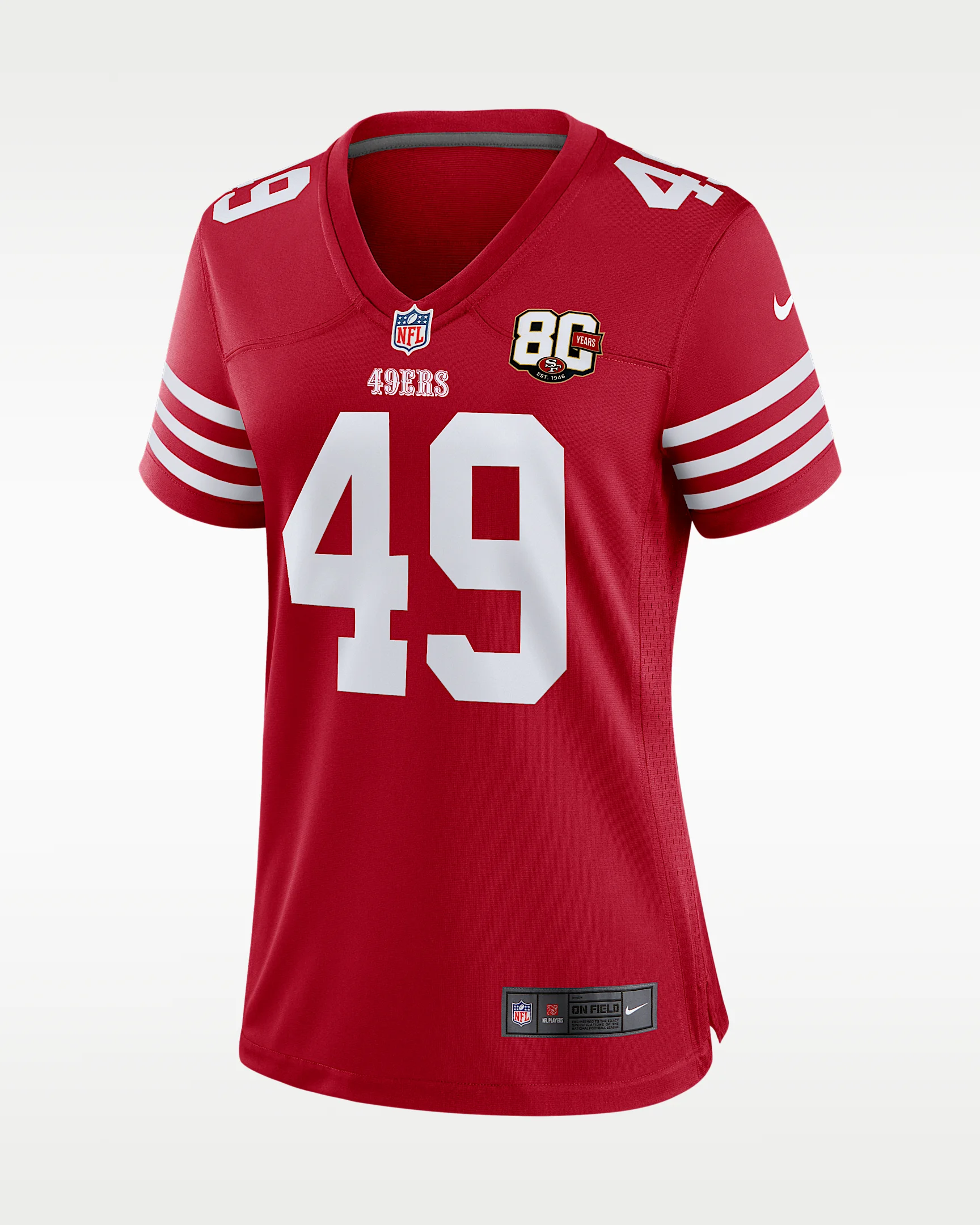 The Faithful San Francisco 49ers 80th Anniversary Women's Nike NFL Game Jersey - 1