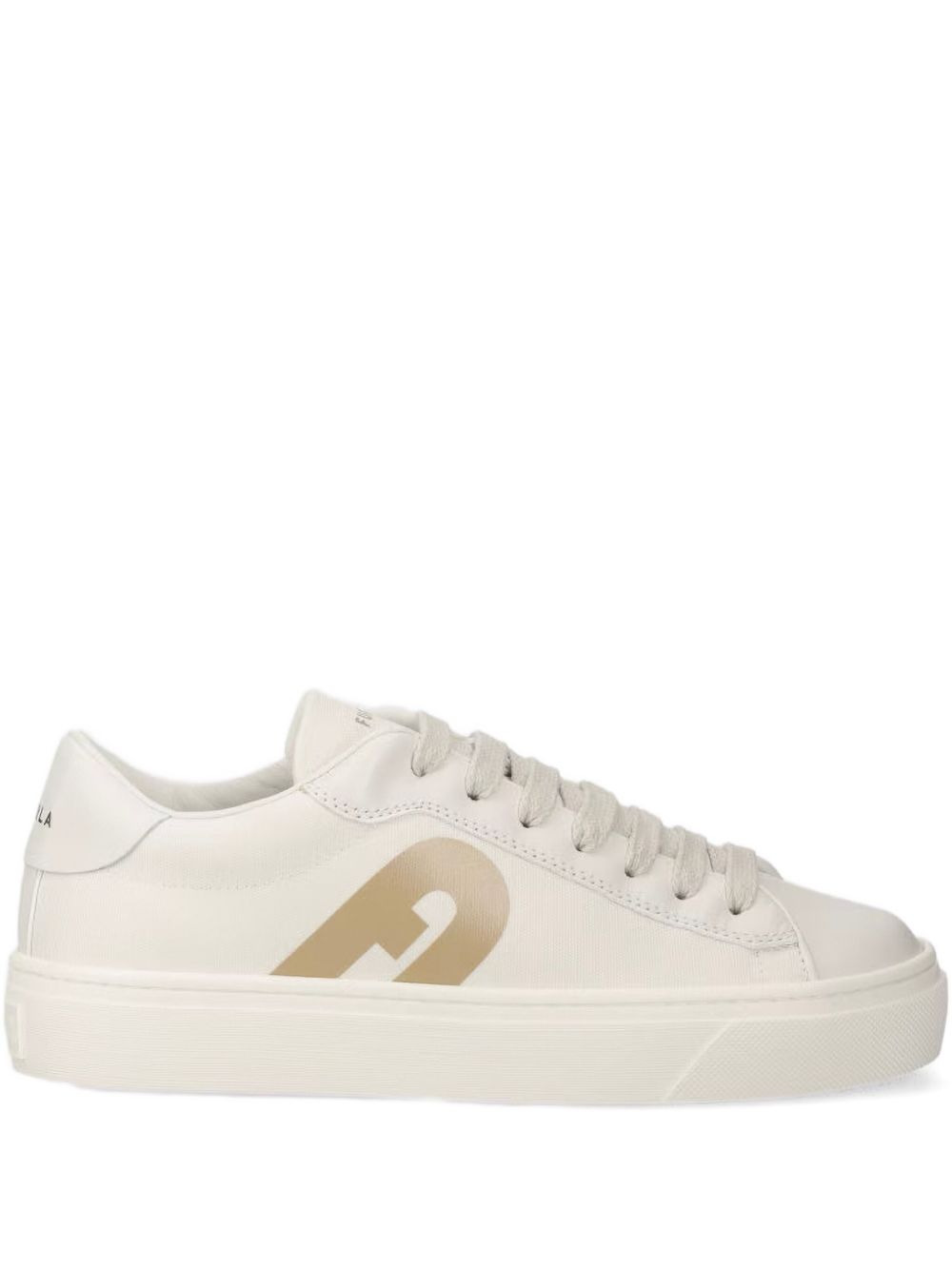 loog-print leather sneakers - 1