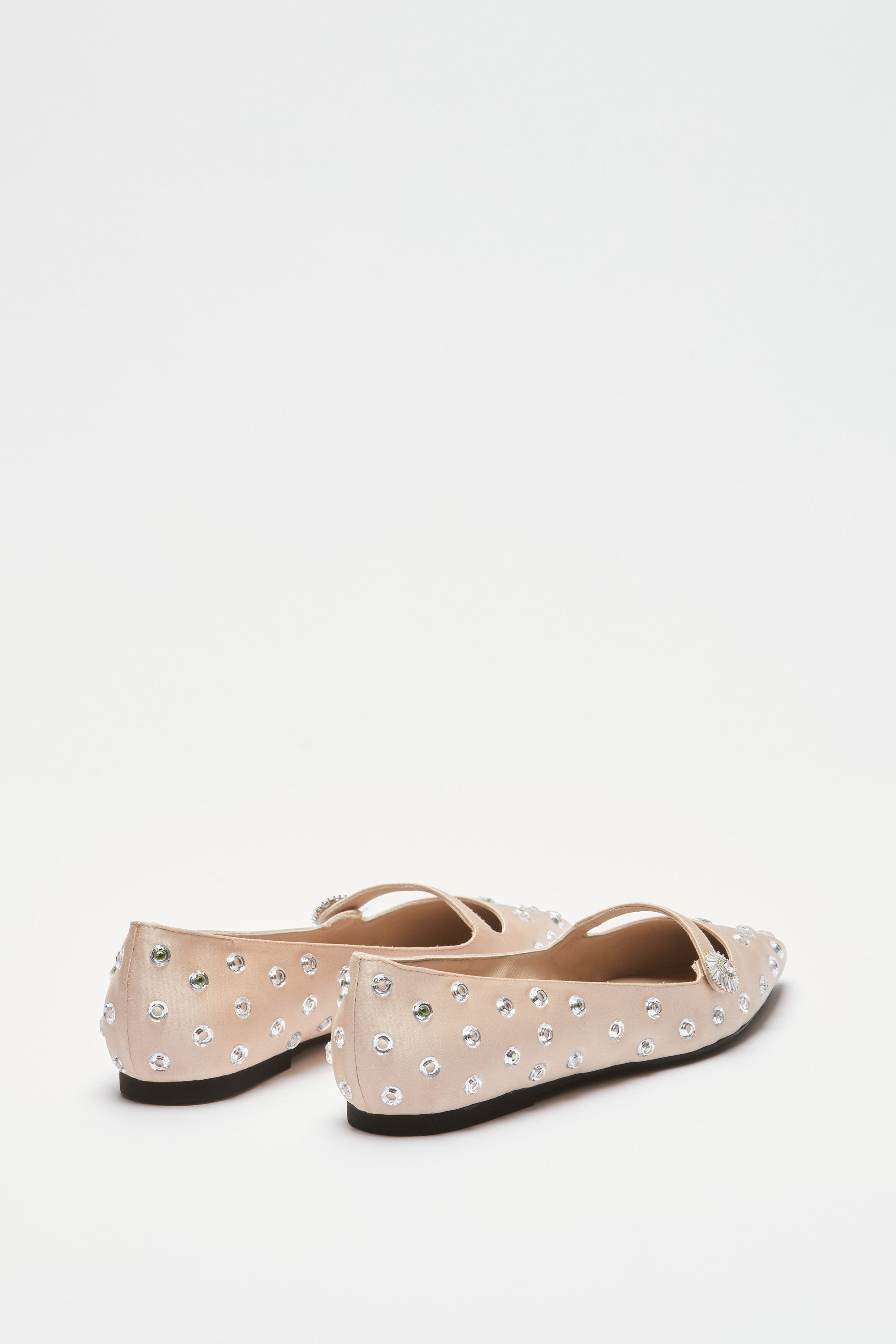 SATIN BALLERINAS WITH STUDS - 2