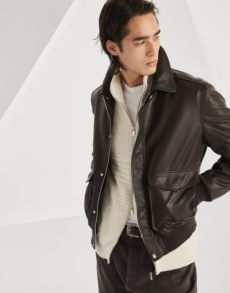 곡물 가죽 aviator 재킷 4