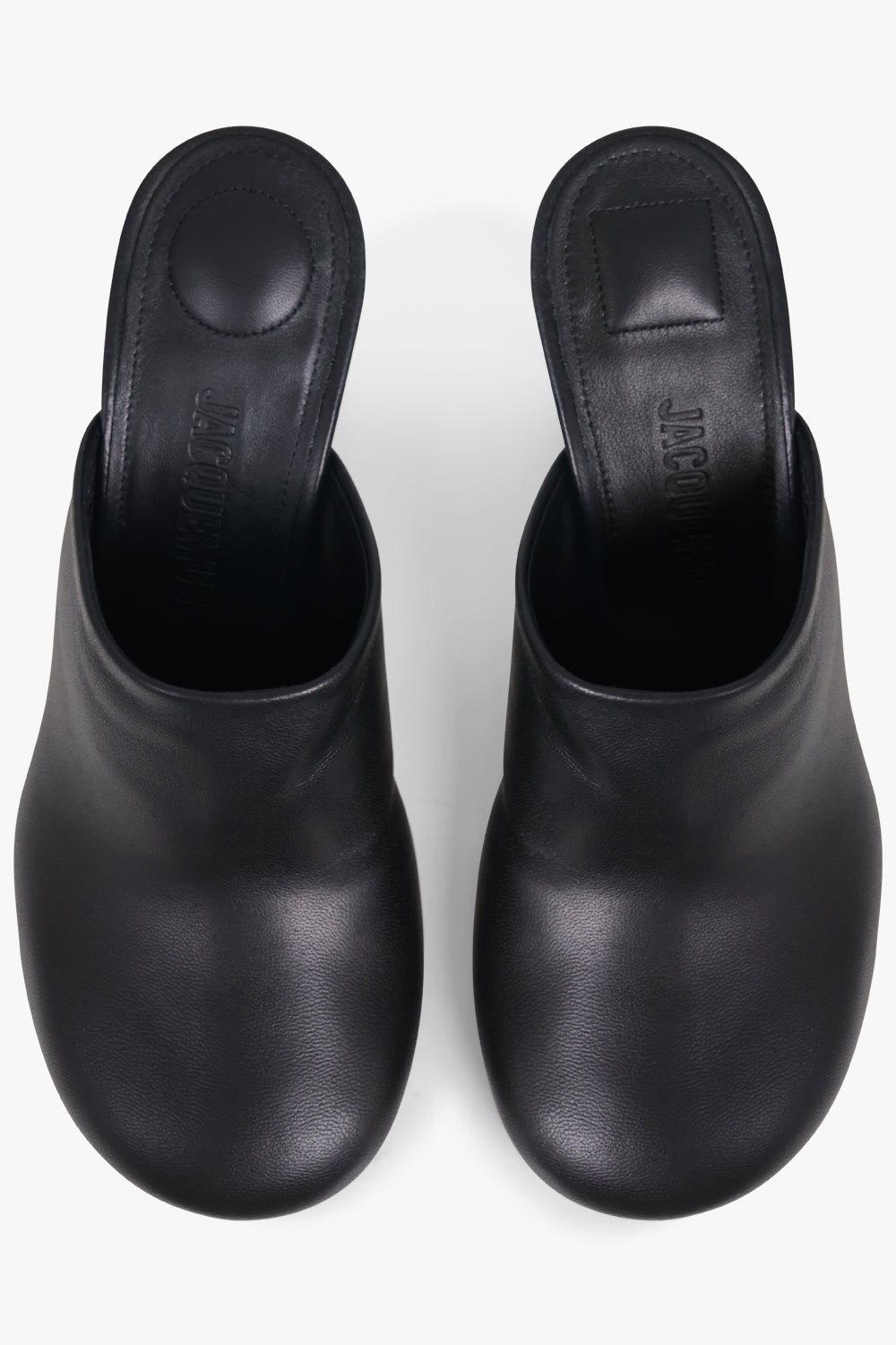 LES MULES BISOU CLOSED TOE 90MM CIRCLE/SQUARE HEEL | BLACK - 5