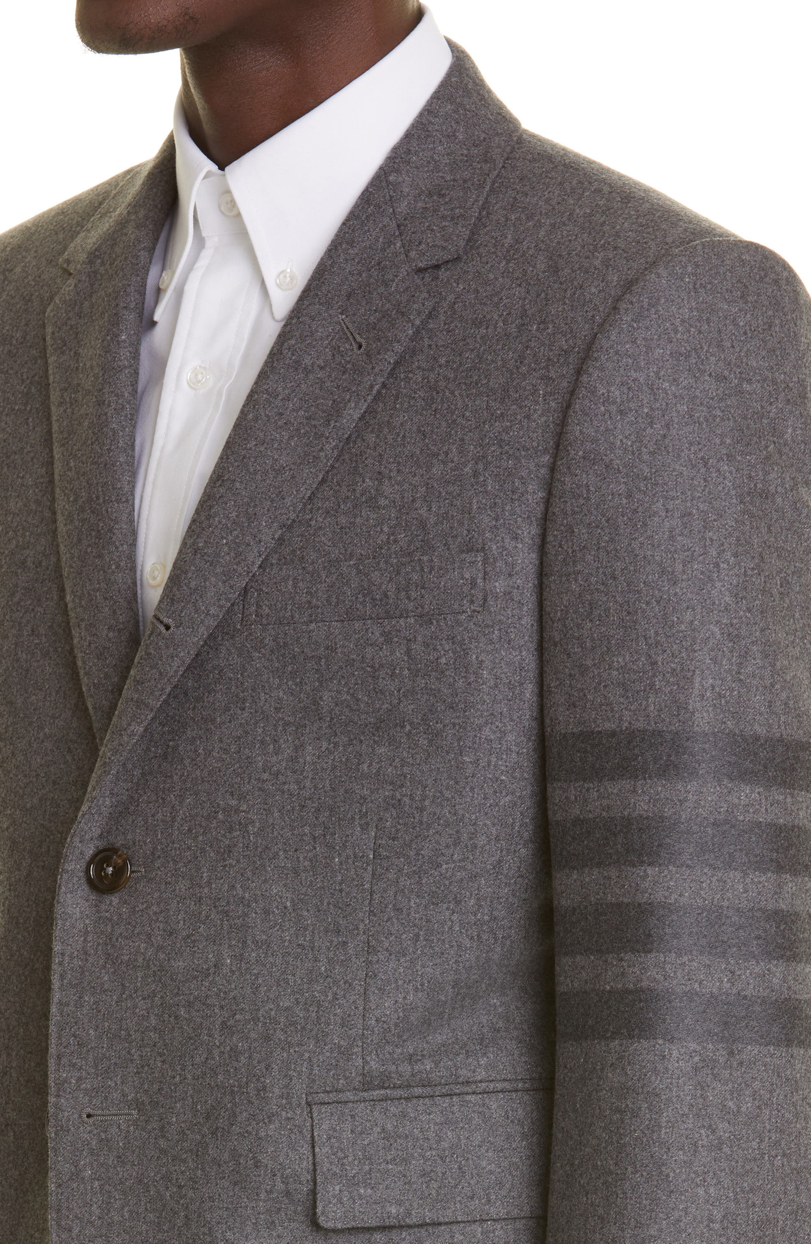 4-Bar Wool & Cashmere Flannel Sport Coat - 4