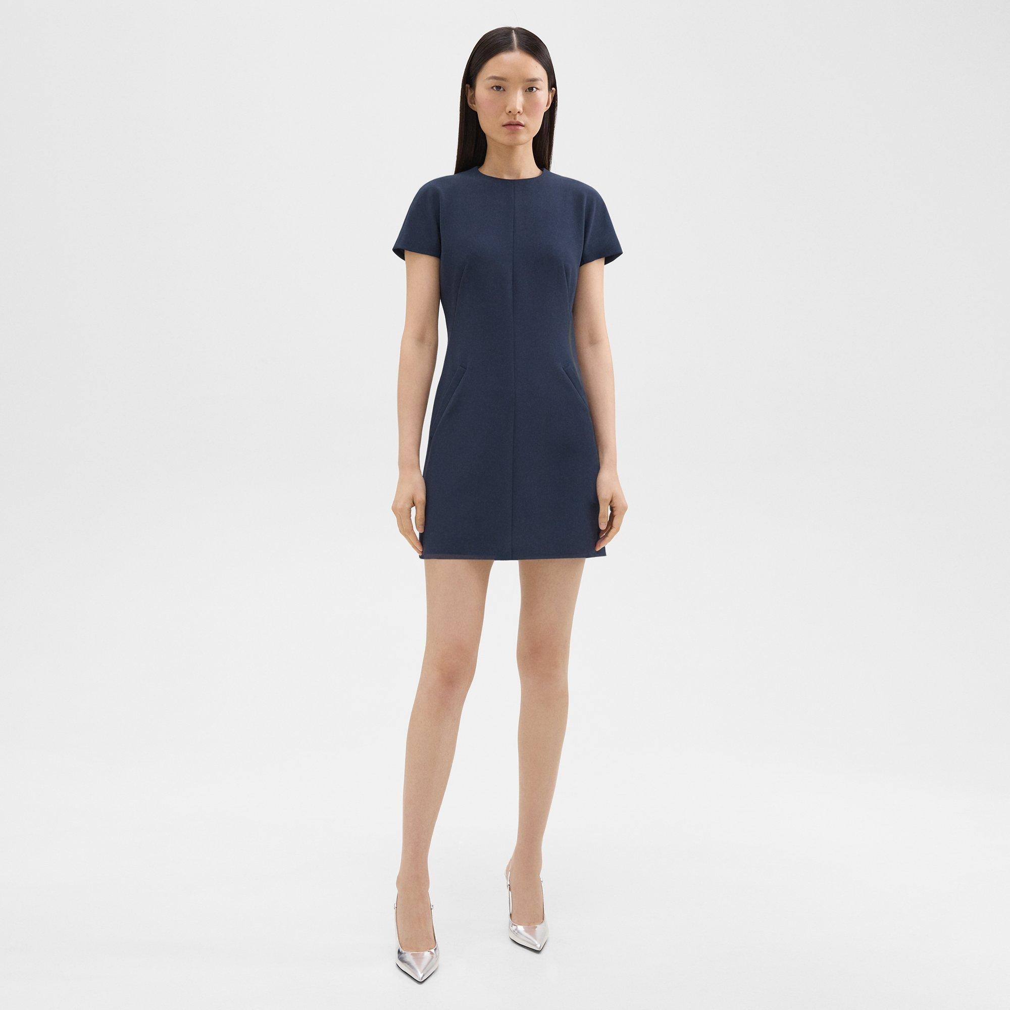Dolman Sleeve Mini Dress in Admiral Crepe - 2