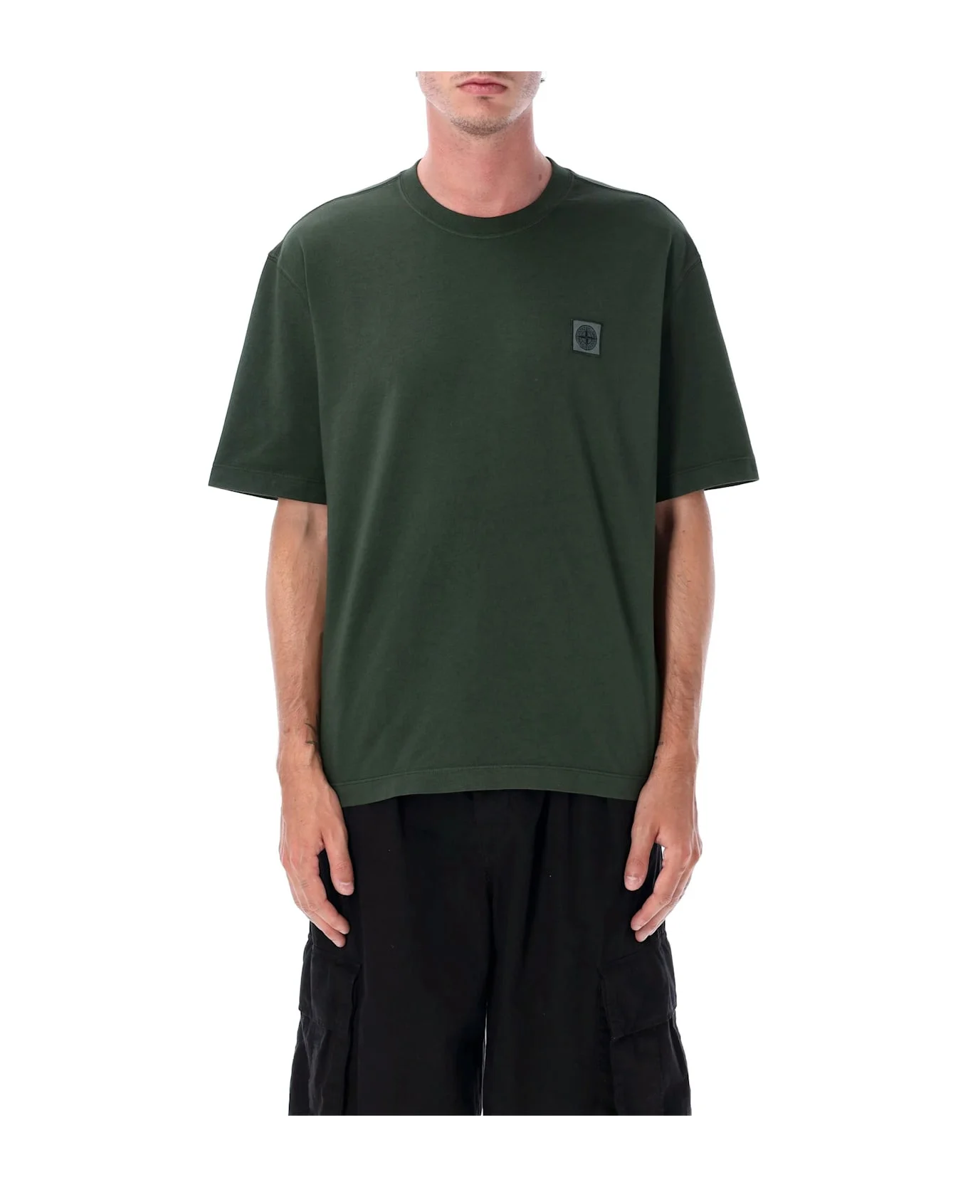 Compass Patch Cotton T-shirt - 1