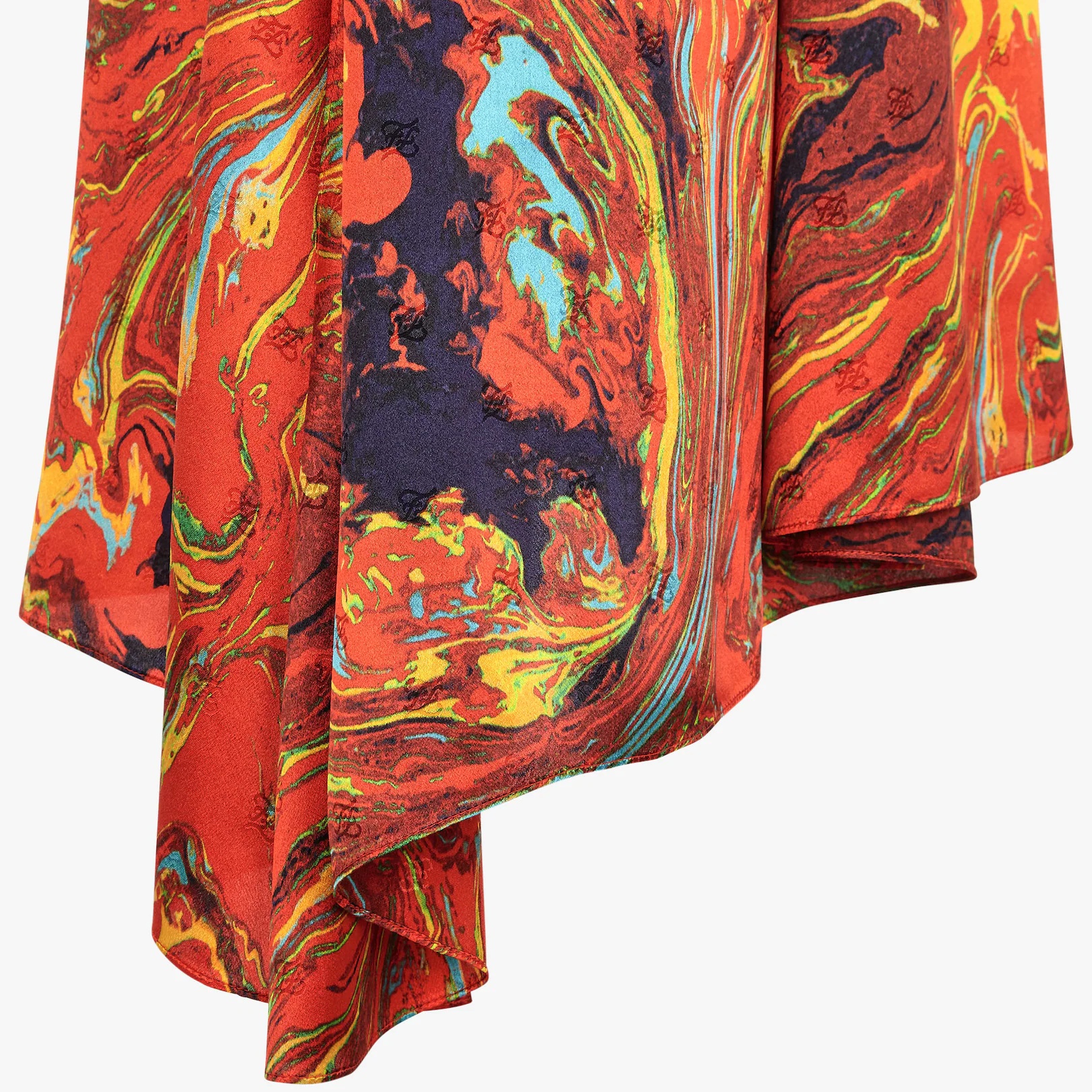 Orange satin crêpe skirt - 3