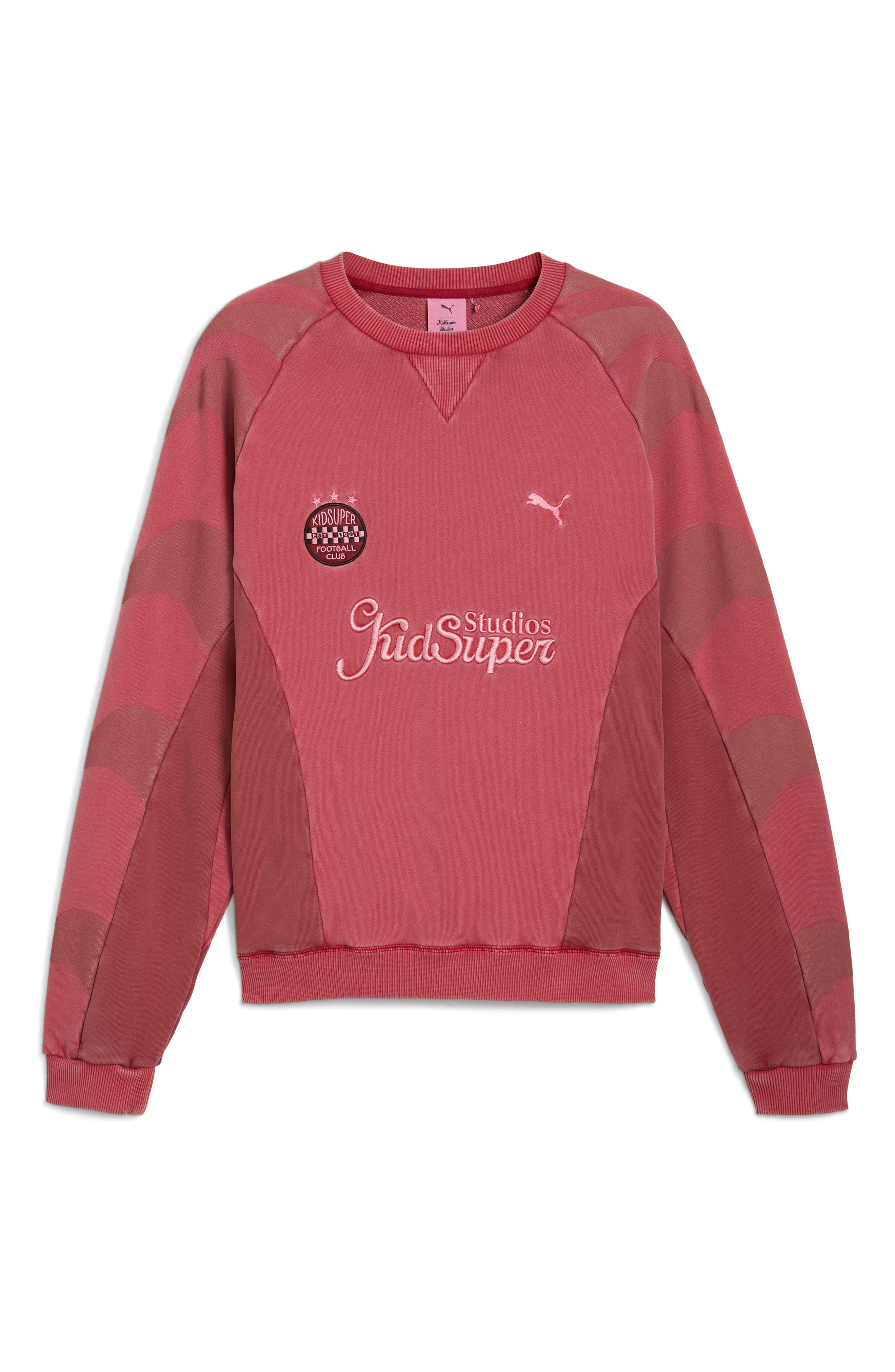 PUMA x KidSuper MCFC Embroidered Cotton Graphic Sweatshirt in Dark Crimson at Nordstrom - 4