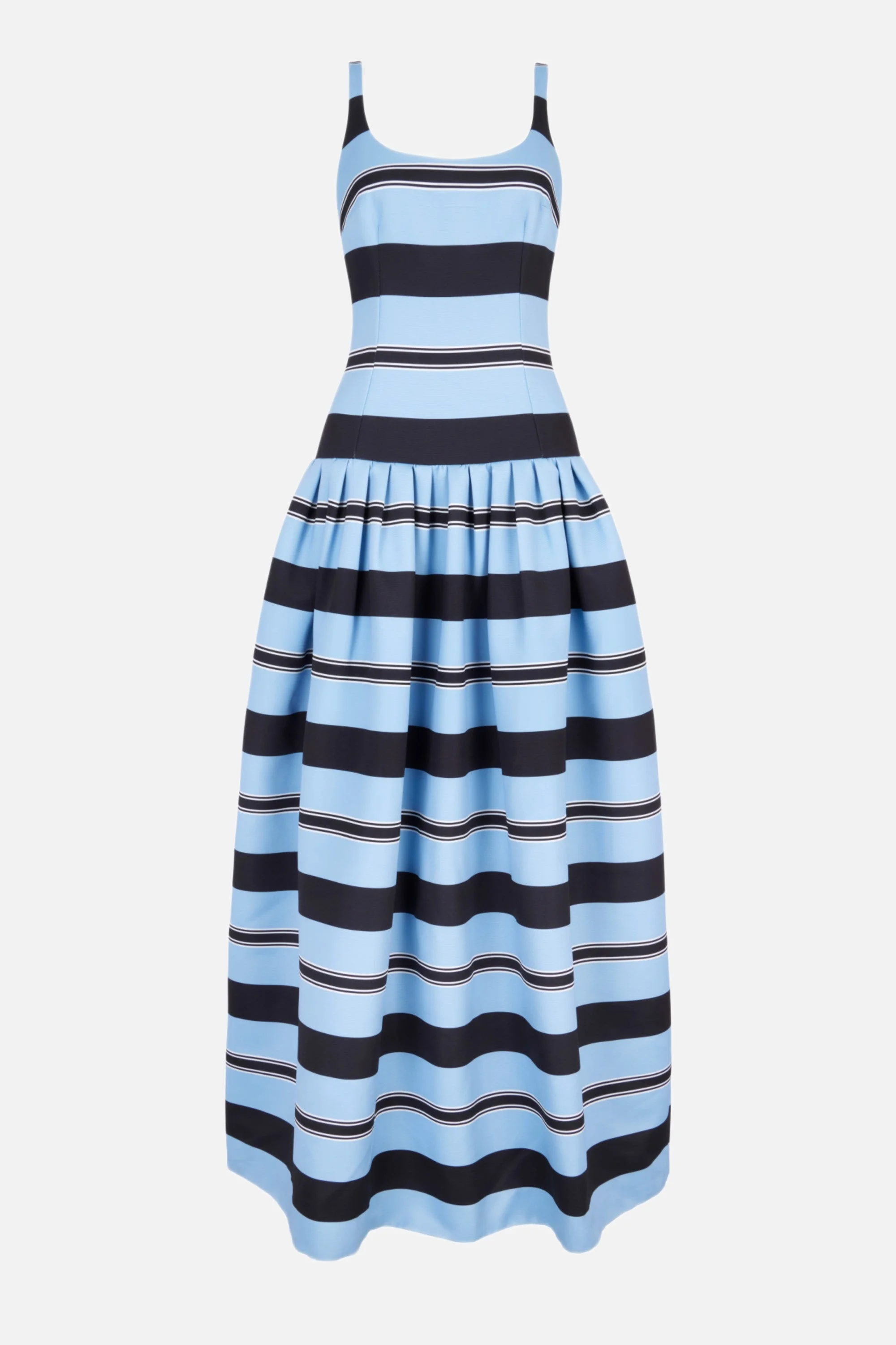 Tristesse Dress in Blue & Black Taffeta Faille - 1
