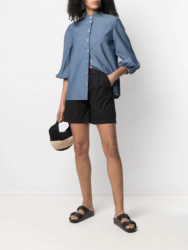 Aspesi drawstring waist cotton shorts outlook