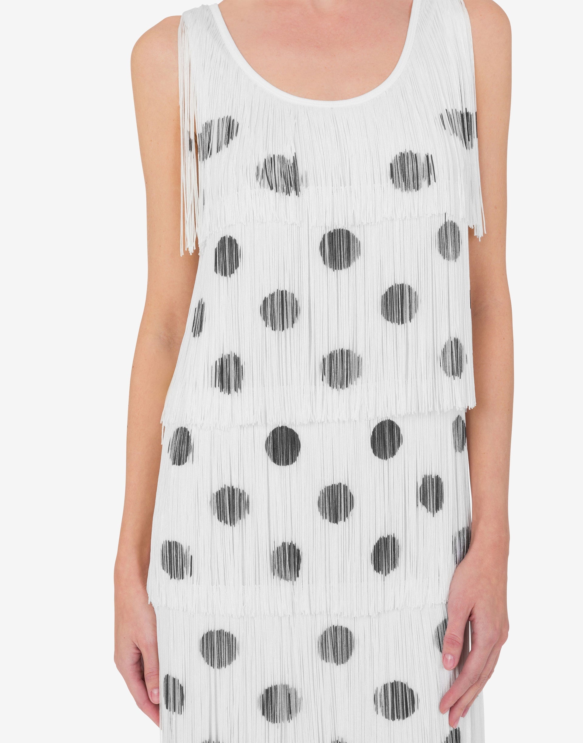 JERSEY DRESS WITH FRINGES POLKA DOTS - 3