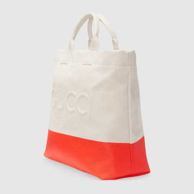GUCCI Canvas tote bag with embossed detail outlook