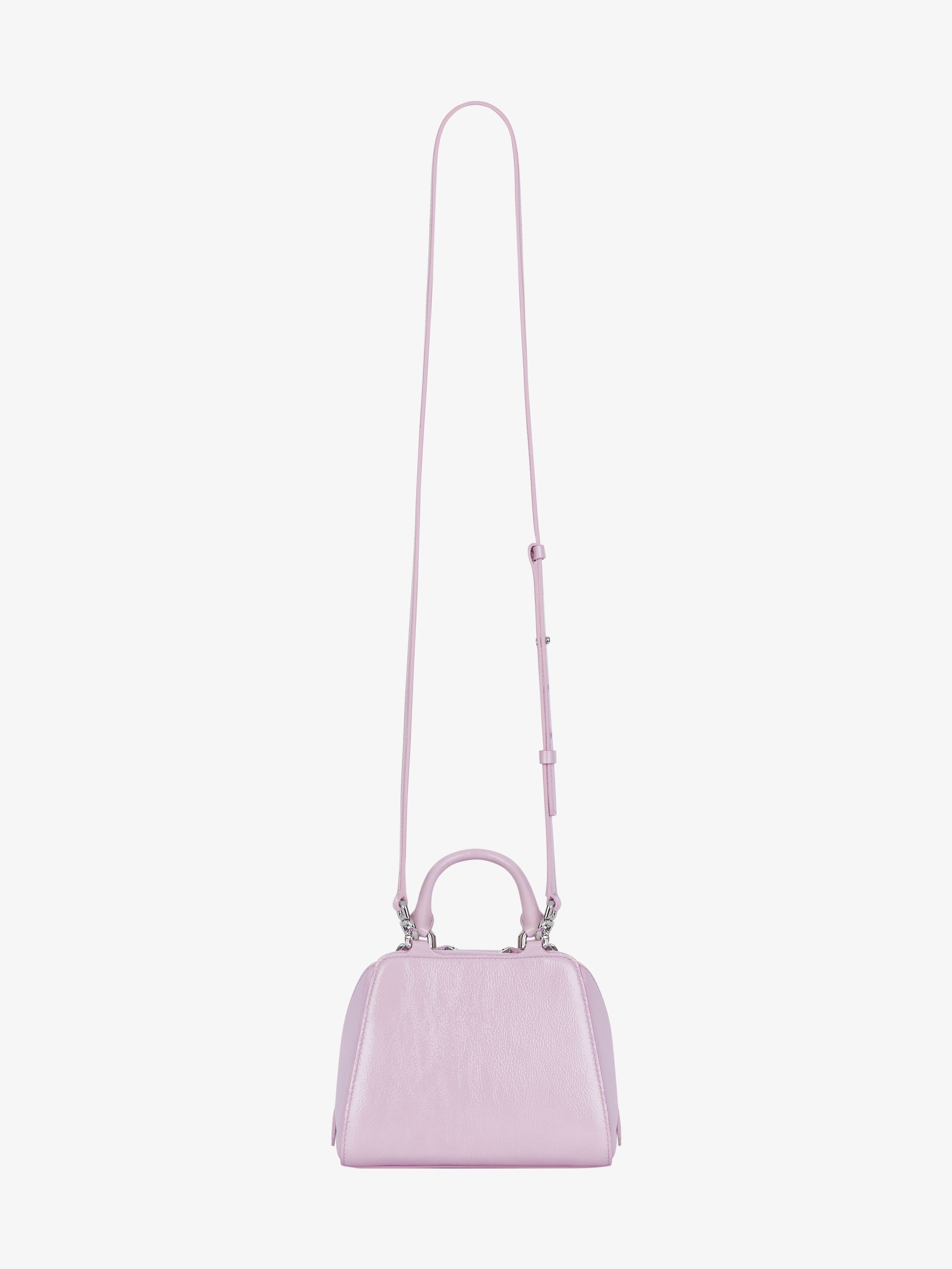 NANO ANTIGONA CUBE BAG IN PATENT LEATHER WITH CHARM - 4