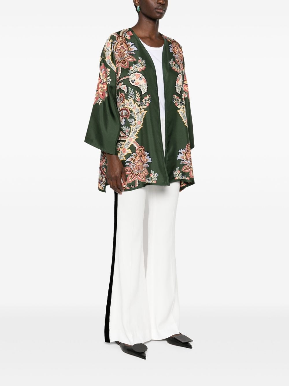 paisley-print silk jacket - 3