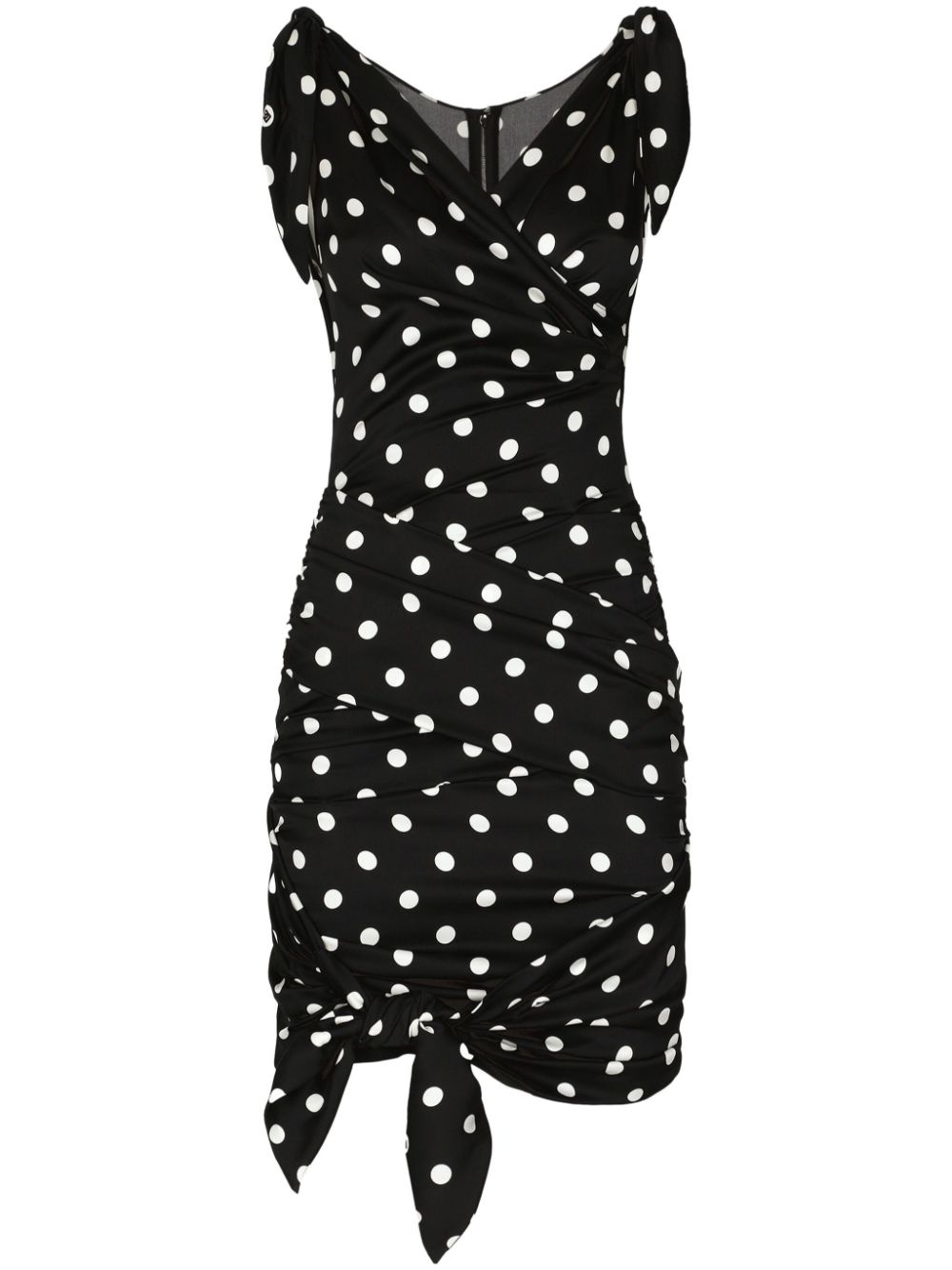 polka-dot draped mini dress - 1