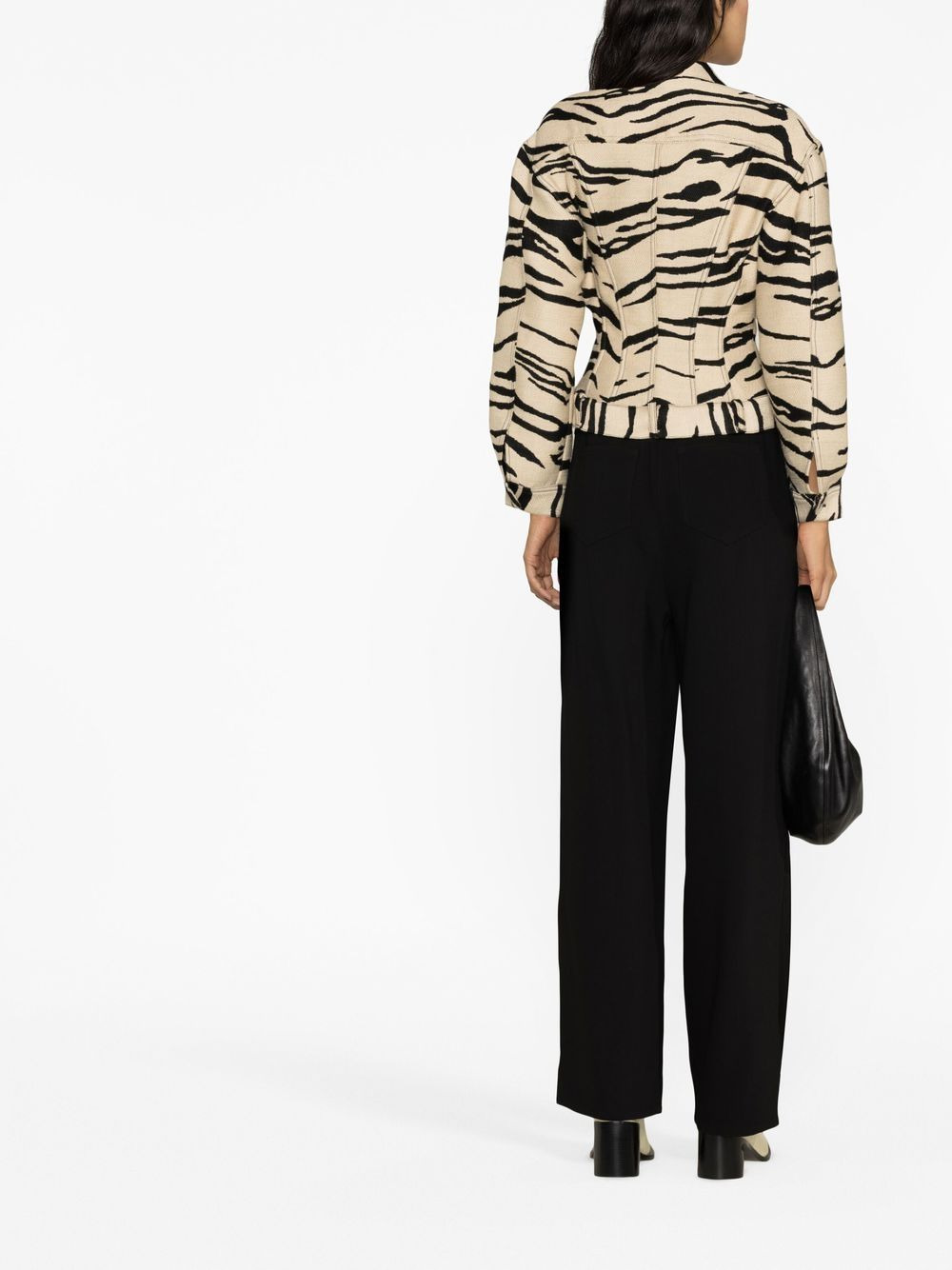 zebra-print trucker jacket - 4