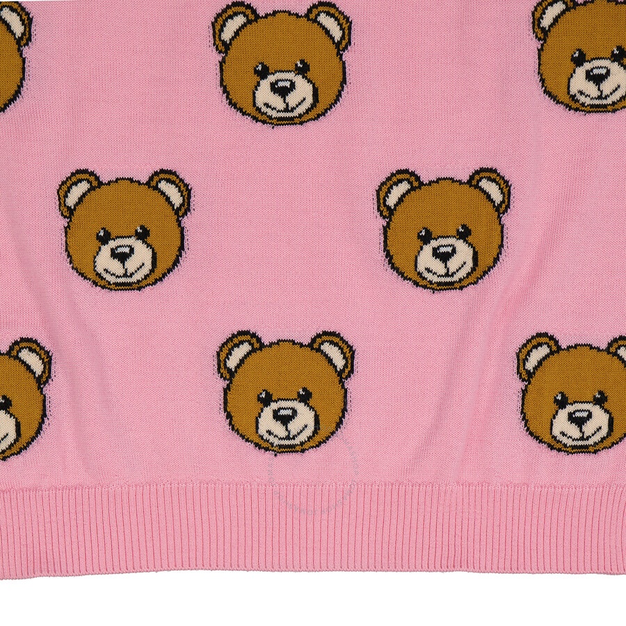Moschino Ladies Fantasia Rosa Allover Teddy Bear Wool Skirt - 7
