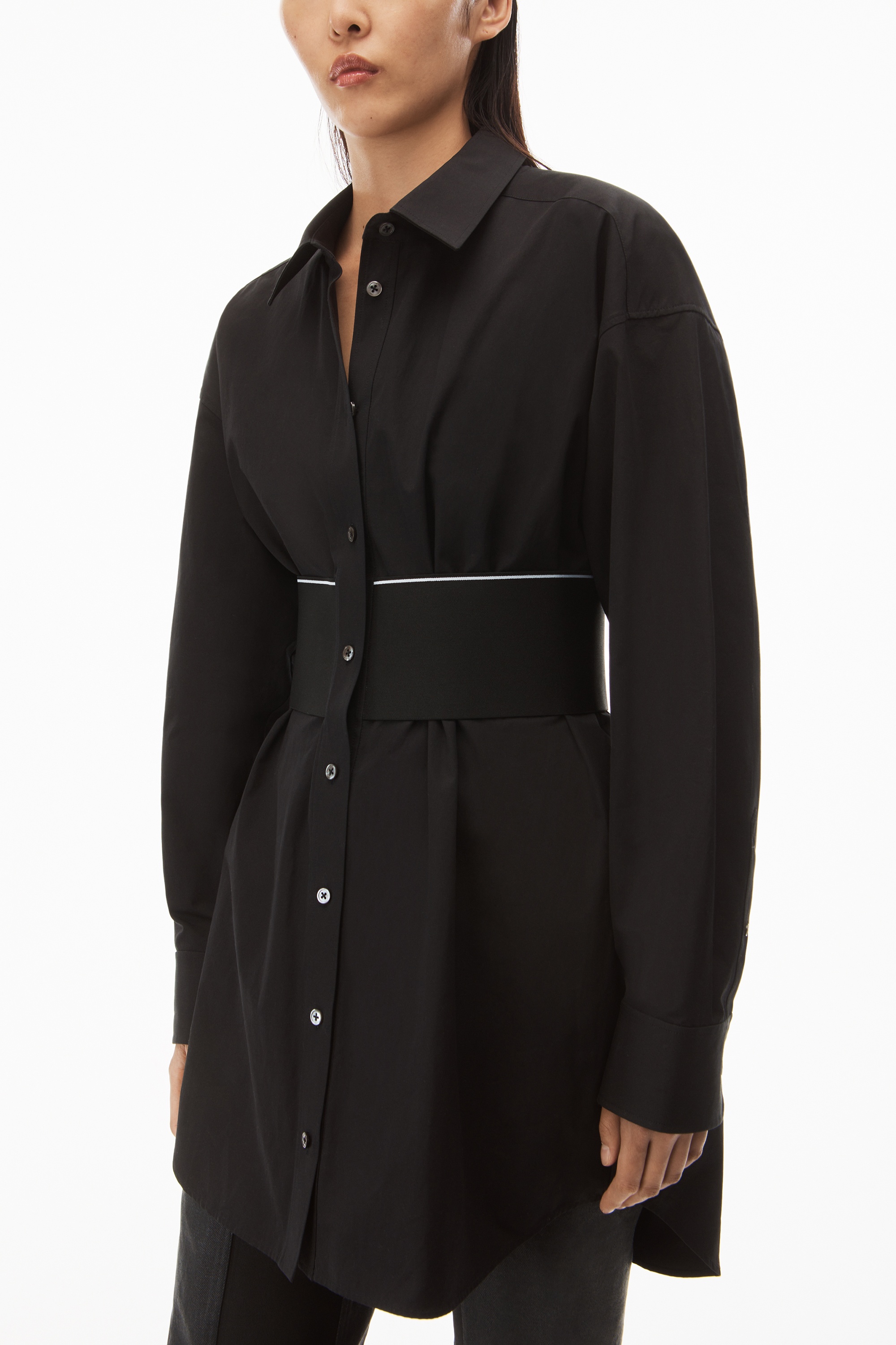 LOGO ELASTIC DRESS IN COTTON POPLIN - 3