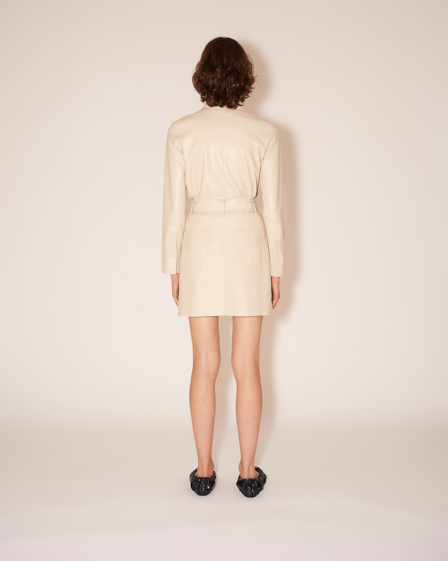 MEDA - OKOBOR™ alt-leather mini skirt - Creme - 2