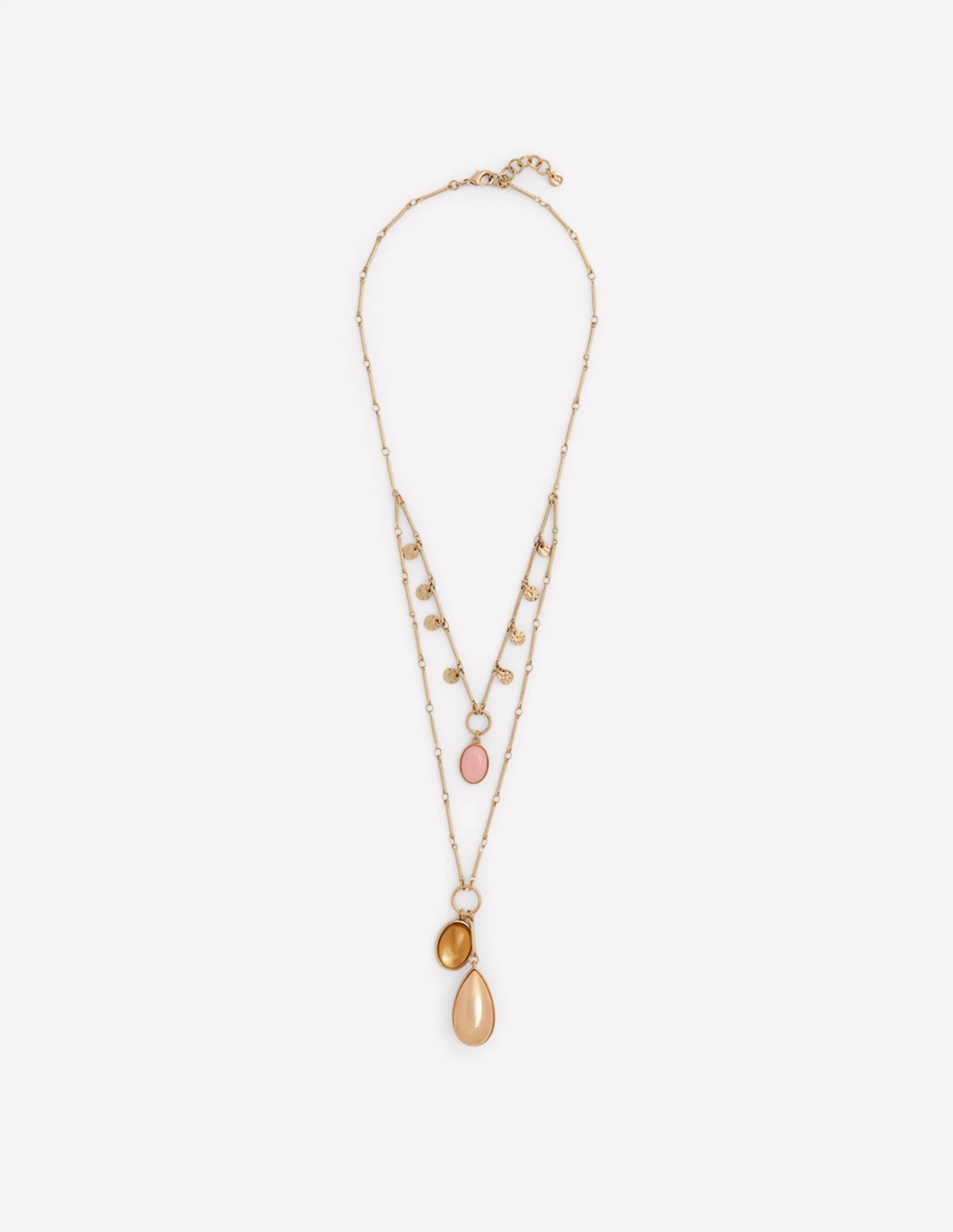 Jewel Tear Drop Necklace-Multi - 1