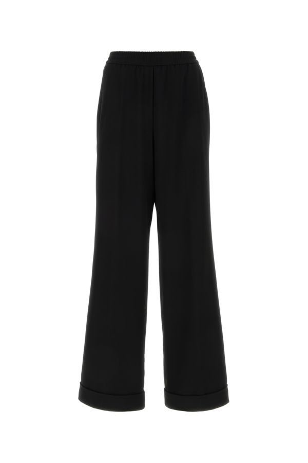 Dolce & Gabbana Woman Black Stretch Wool Pajamas Pant - 1