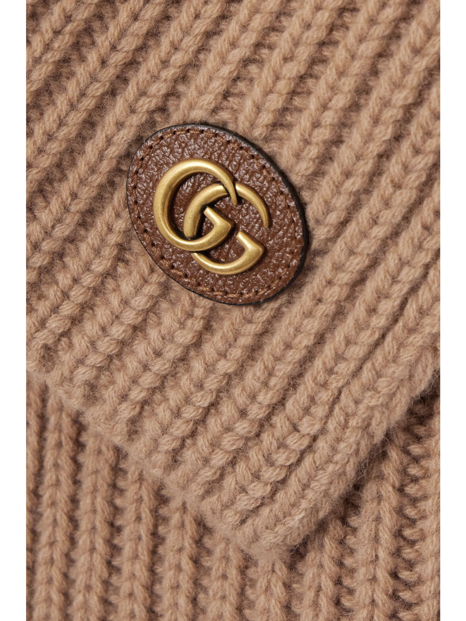 Ribbed wool and cashmere-blend scarf Camel - 3