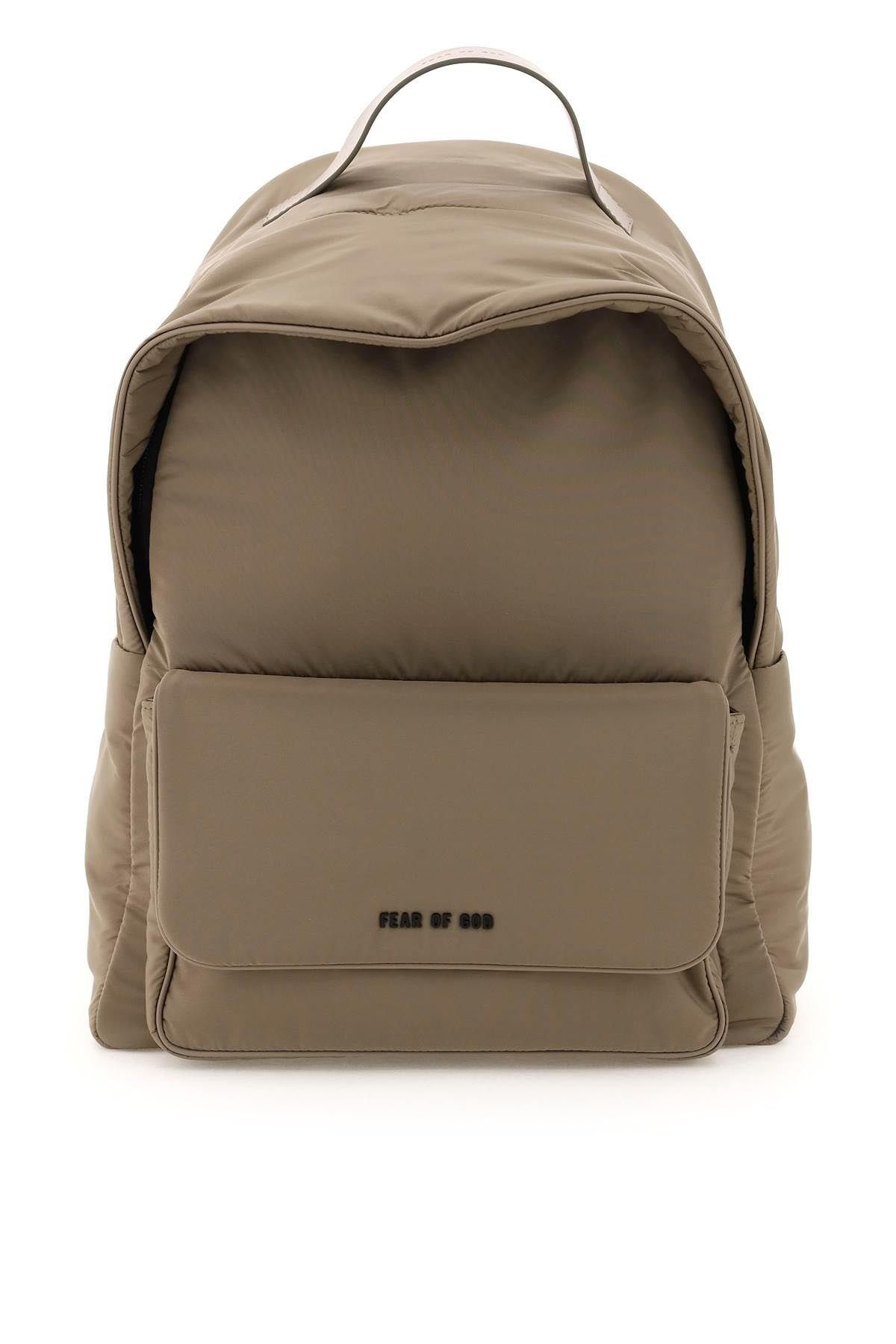 NYLON AND LEATHER BACKPACK - 1