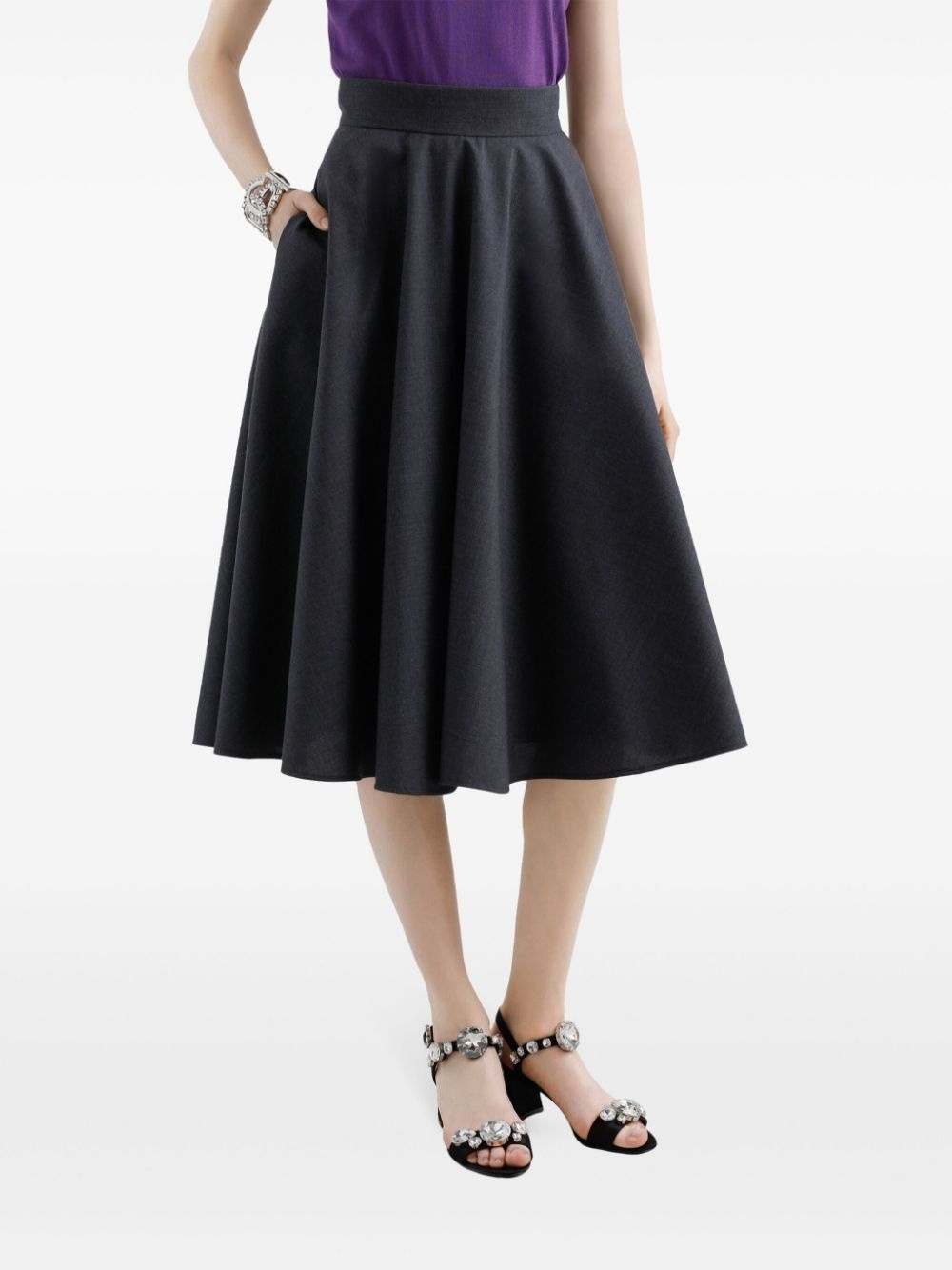 pleated midi skirt - 3