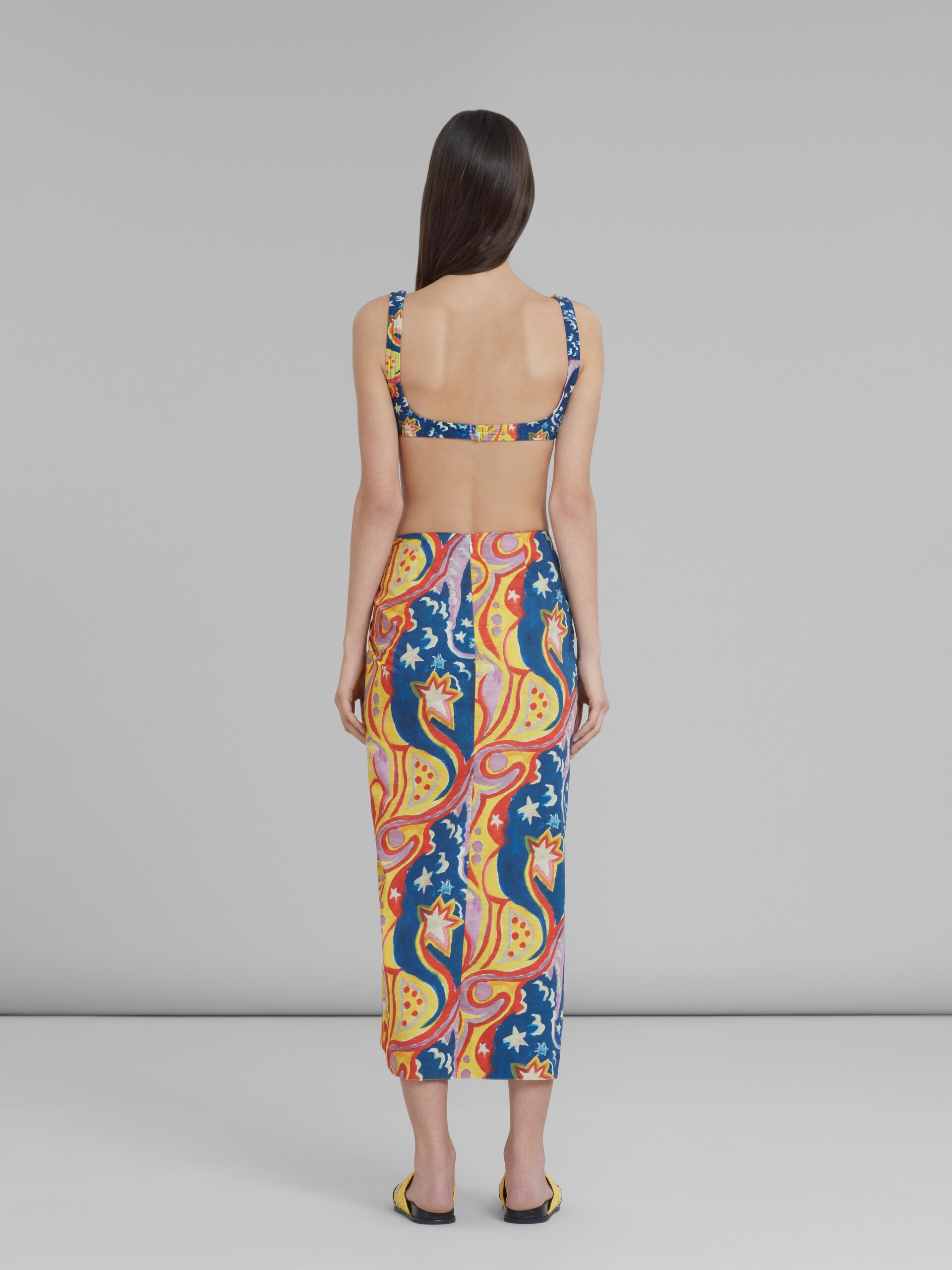 MARNI X NO VACANCY INN - COTTON MIDI SKIRT WITH GALACTIC PARADISE PRINT - 3