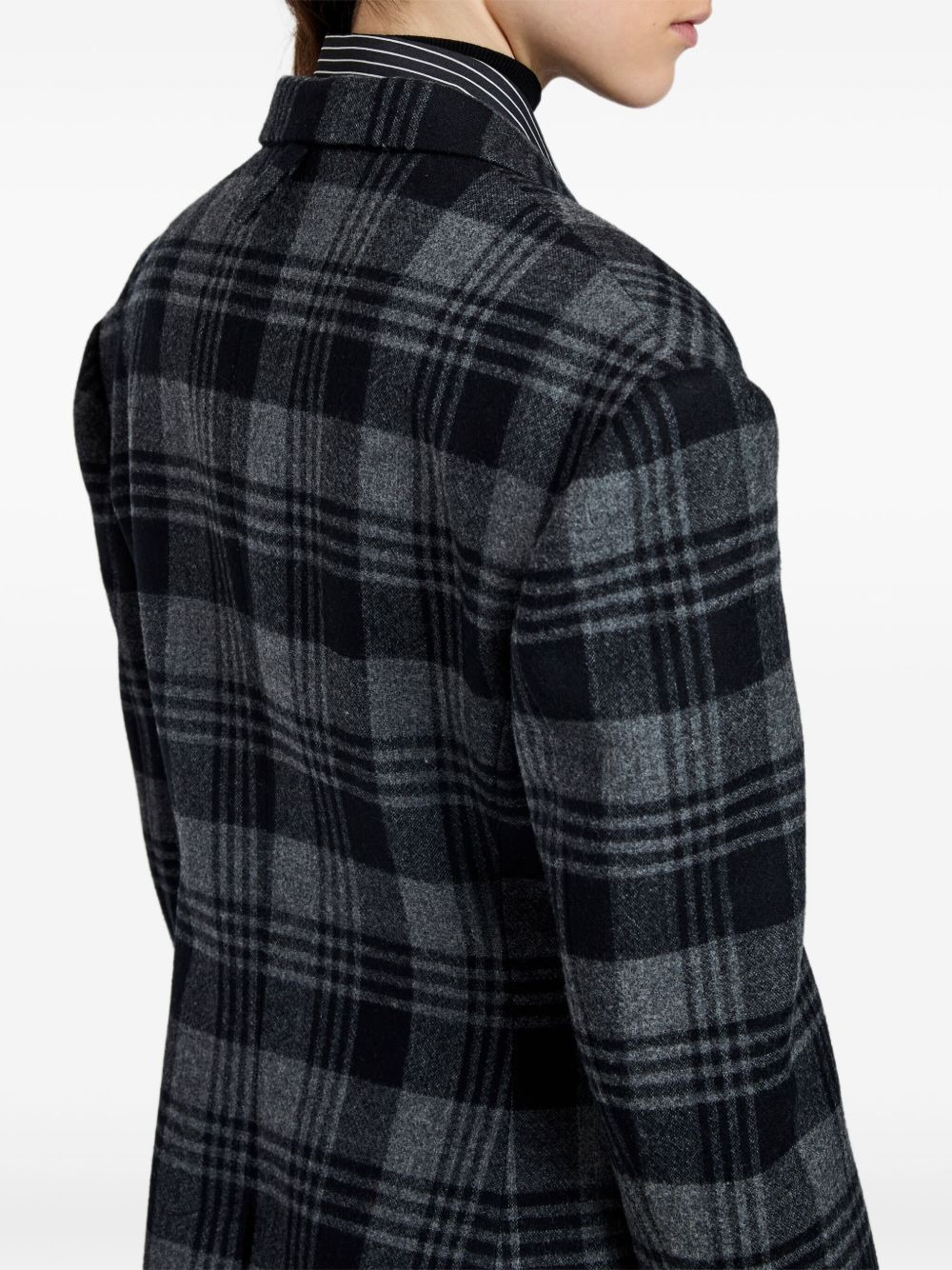 checked wool blazer - 5