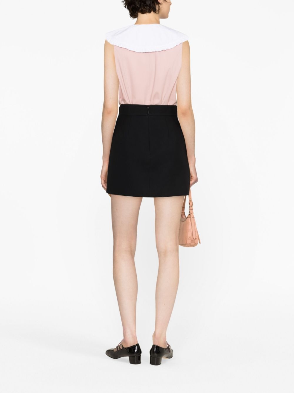 button-up crepe skirt - 3