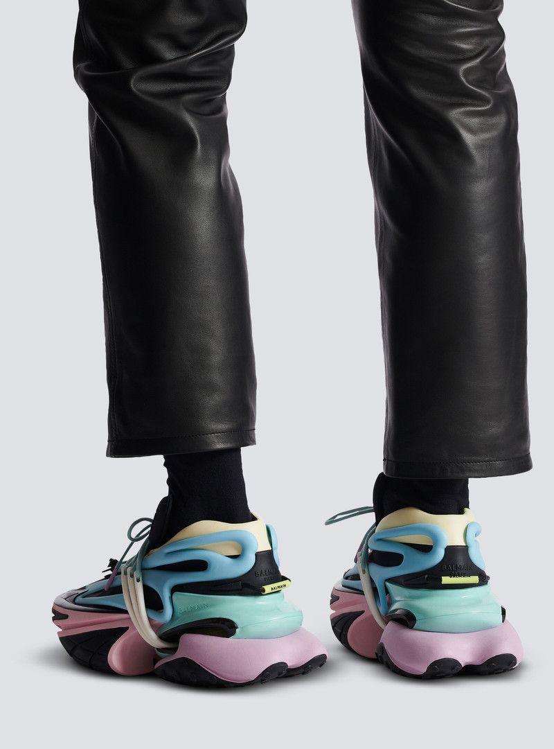 Balmain Unicorn trainers in neoprene and leather outlook