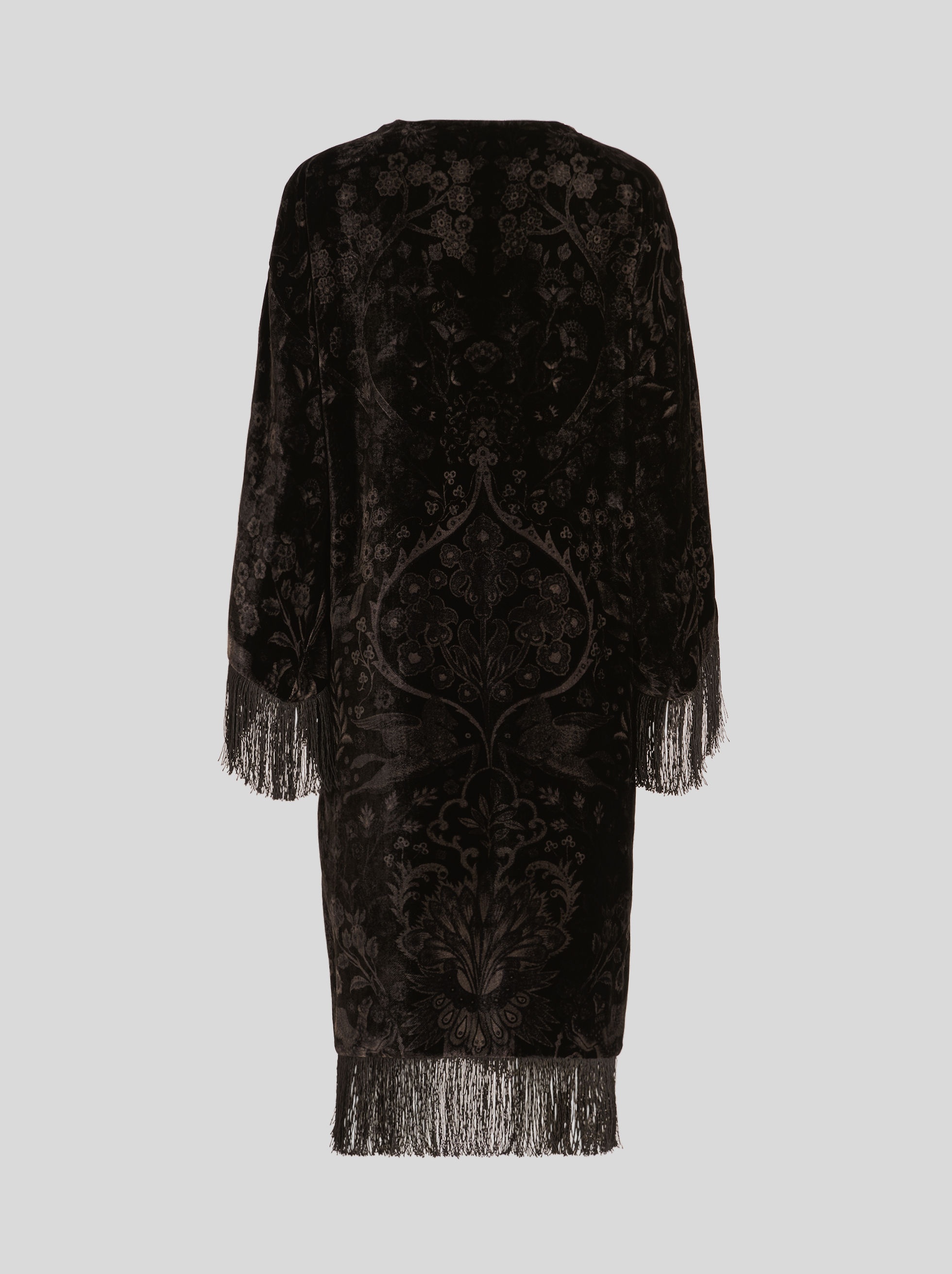 FRINGED VELVET PONCHO - 5