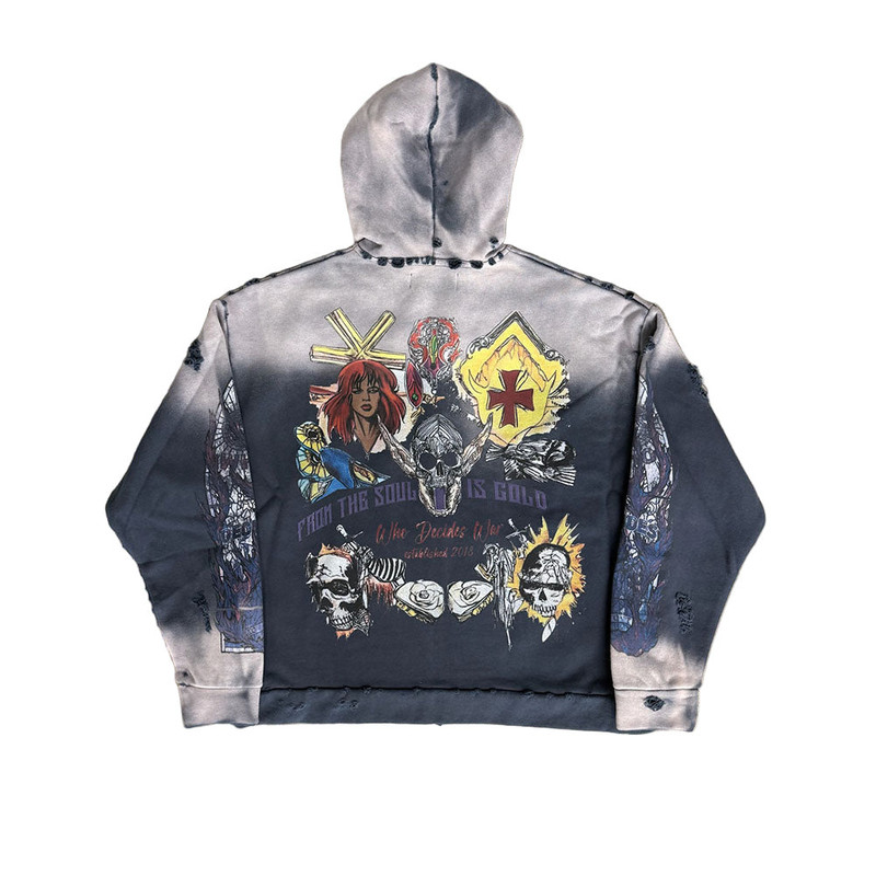 WHO DECIDES WAR STAR ZIP UP HOODIE (LAVENDER/MULTICOLOR) outlook