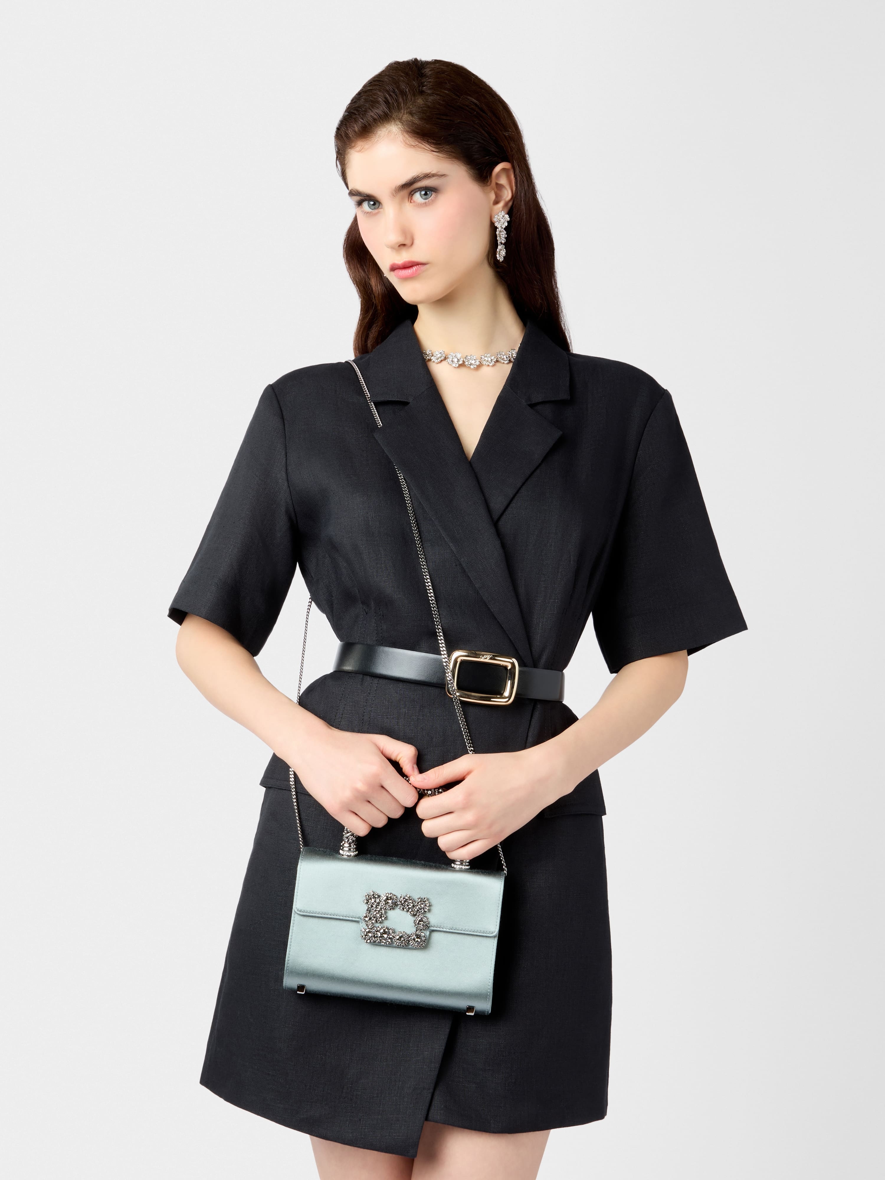Jewel Efflorescence Mini Bag in satin - 10