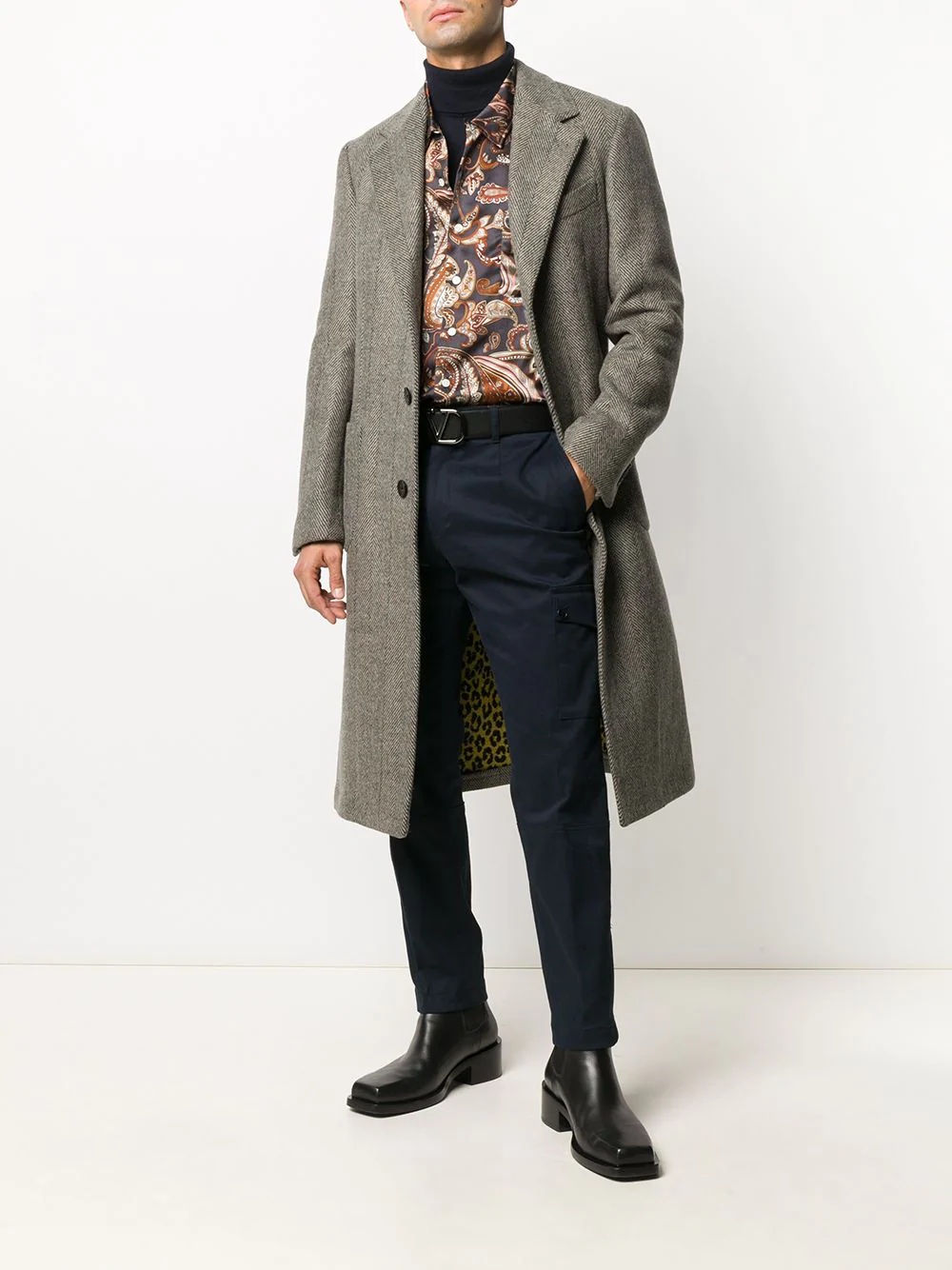 herringbone overcoat - 2