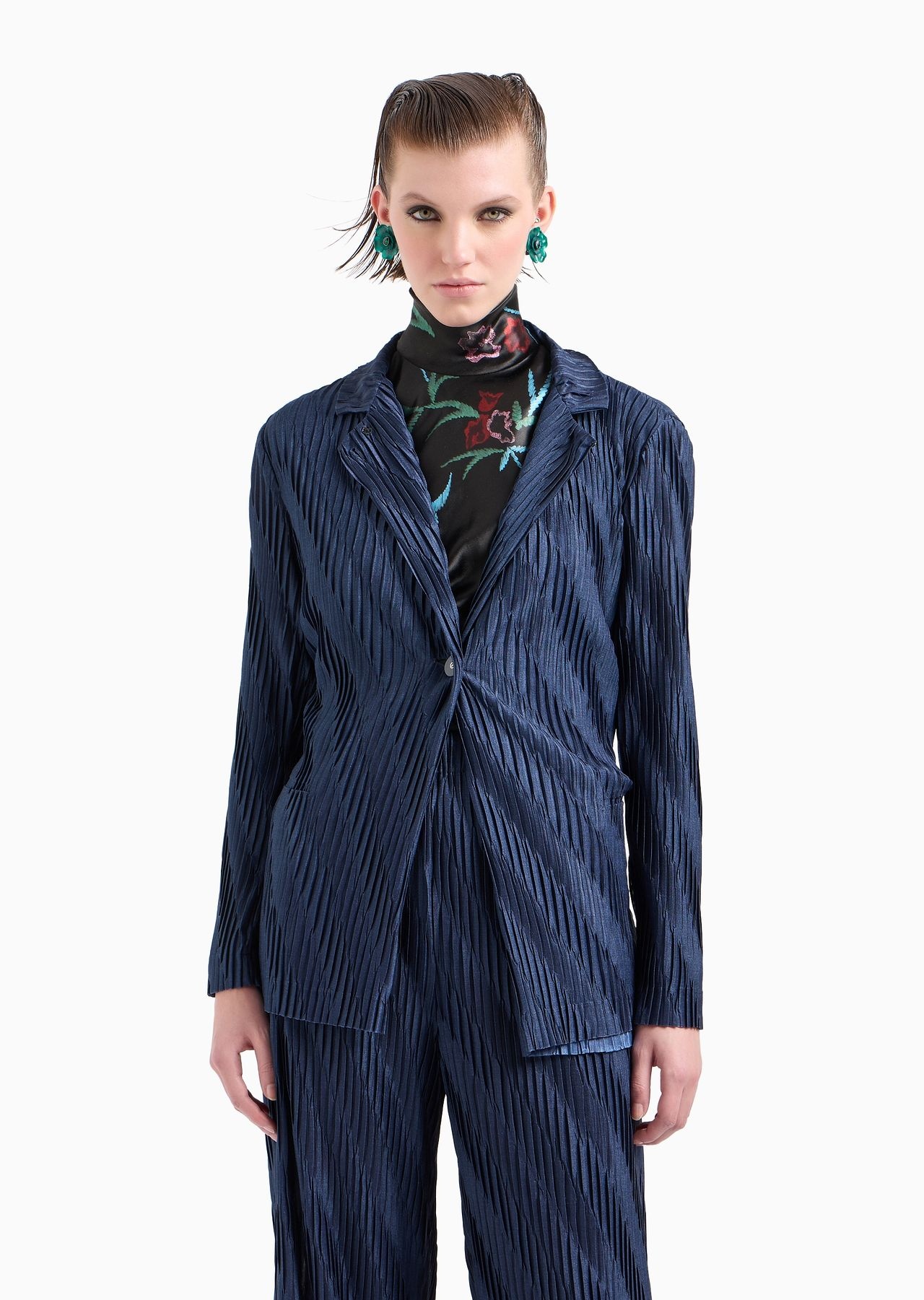 ASV single-breasted jacket in two-tone pleated jersey - 2