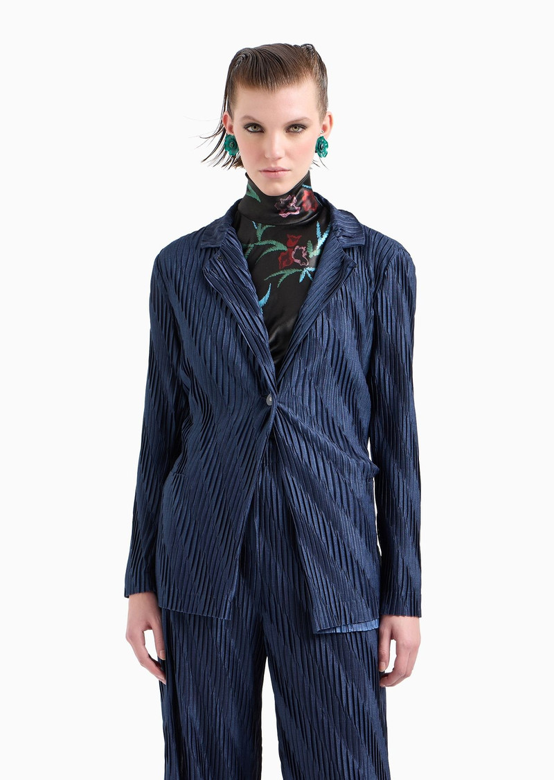 ASV single-breasted jacket in two-tone pleated jersey 2