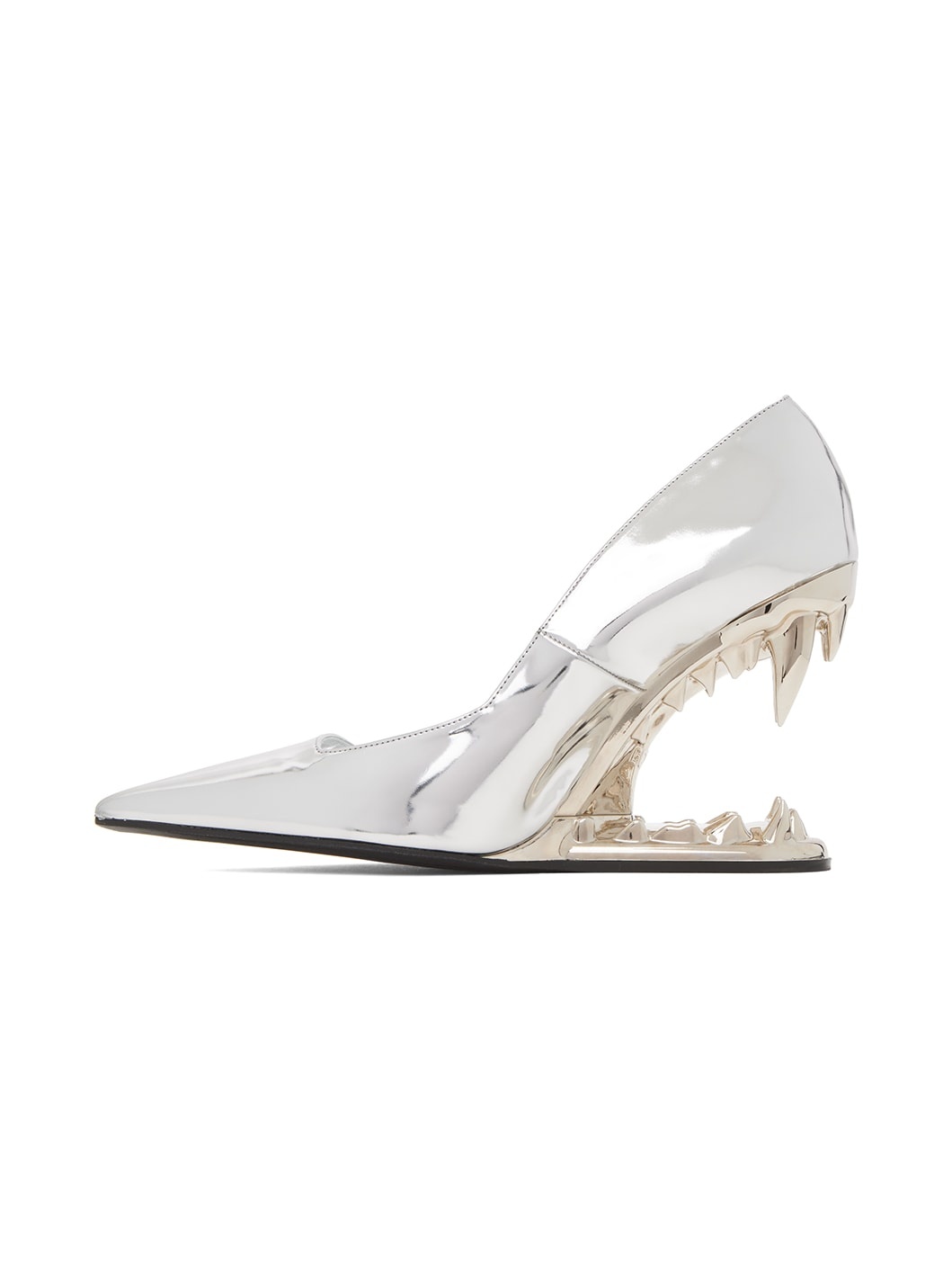 GCDS Silver Morso Mirror Pumps ssense REVERSIBLE