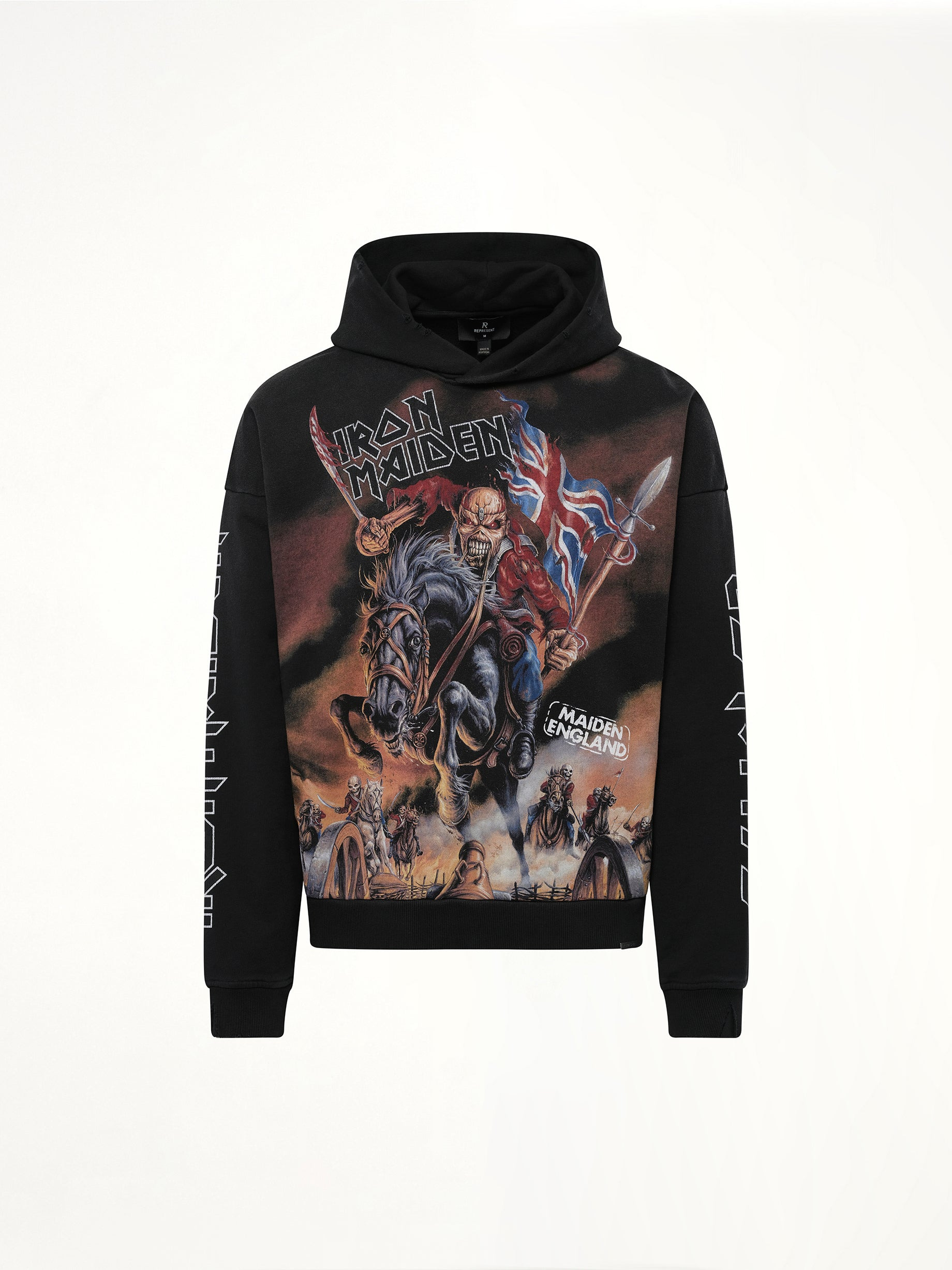 Iron Maiden Steed Hoodie in Stained Black - 2