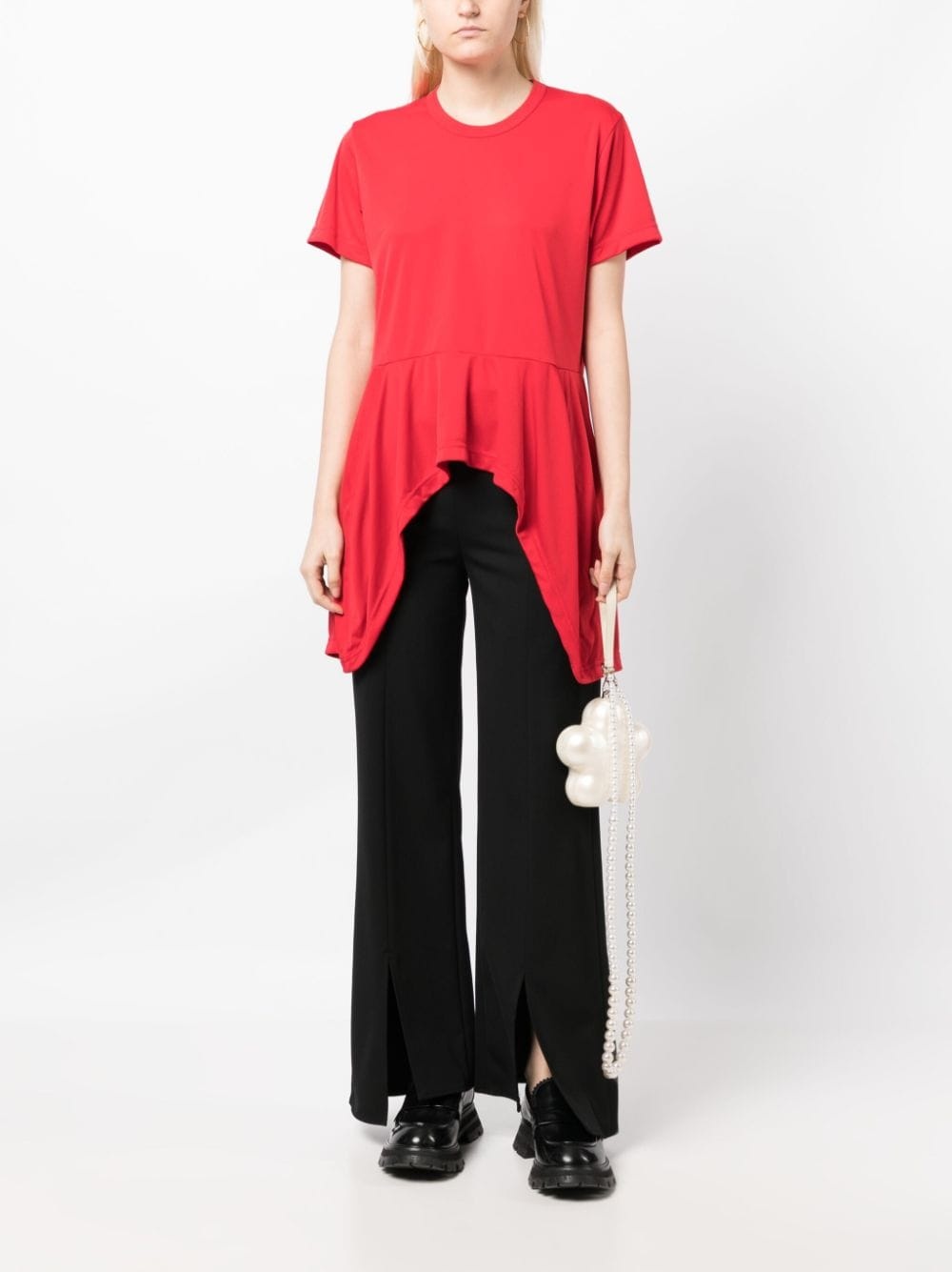 high-low hem panelled T-shirt - 2