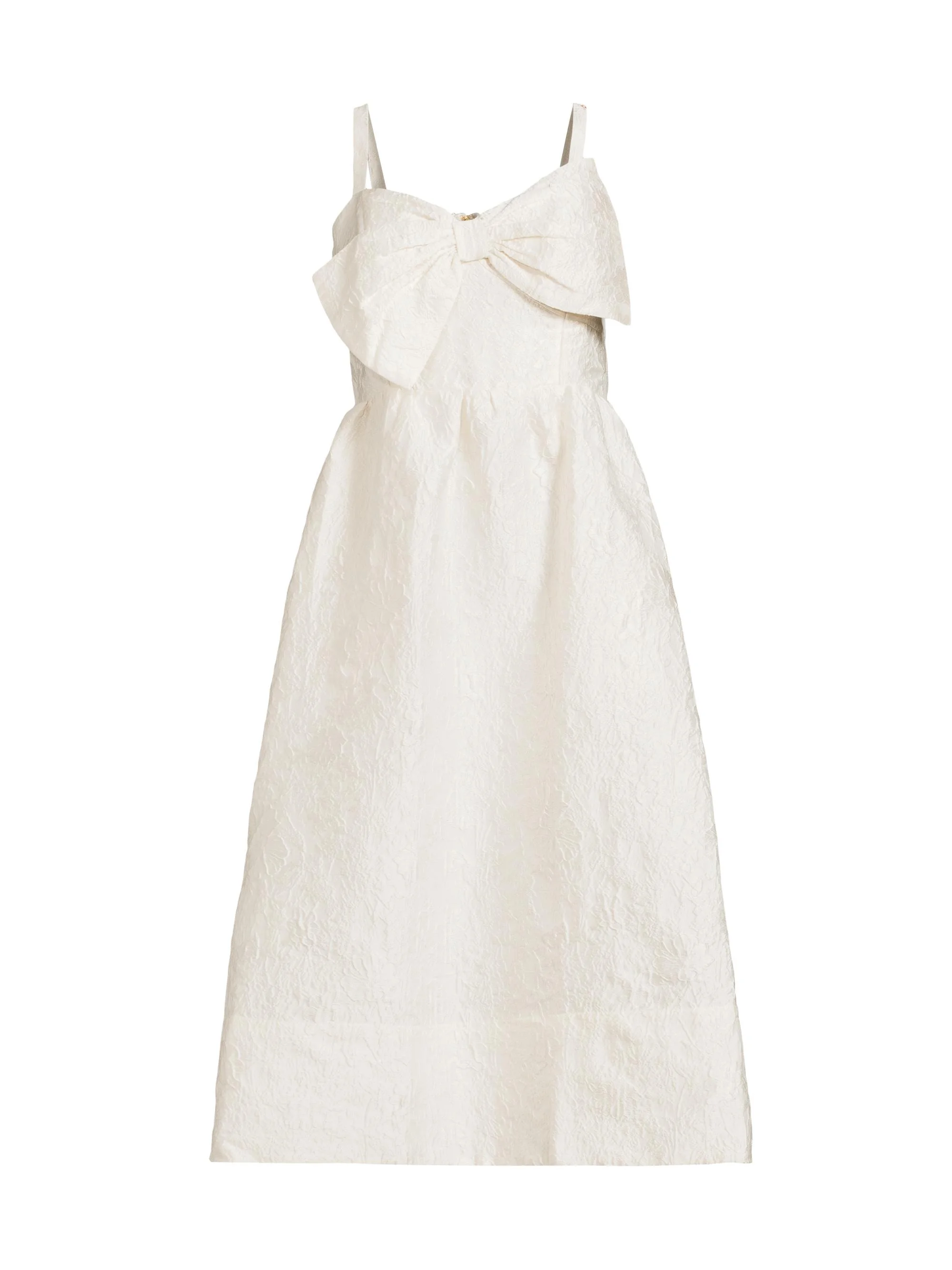 Women's Ellara Jacquard Bow Midi-Dress - Coconut Leaf - 1