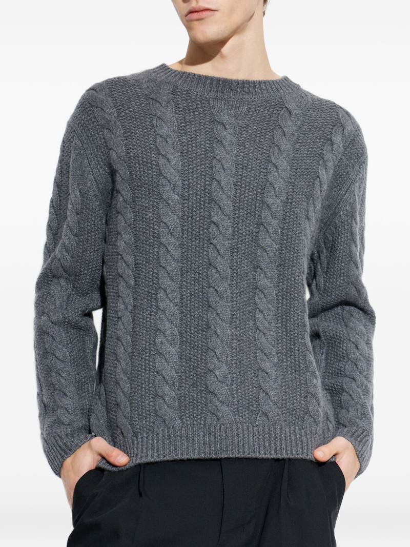 cable-knit crew-neck sweater 1