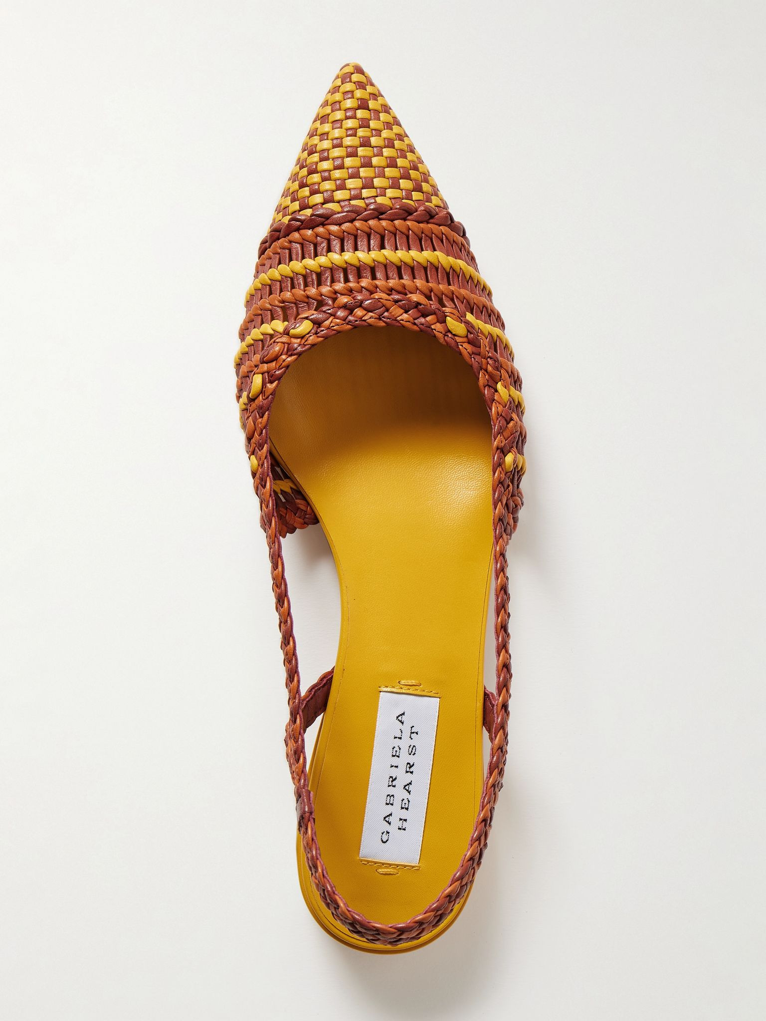Perro woven leather slingback pumps Orange - 5