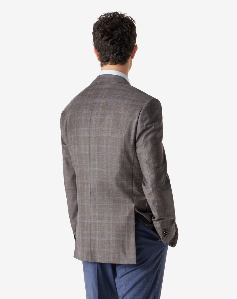 Brown overcheck 130’s wool jacket 3