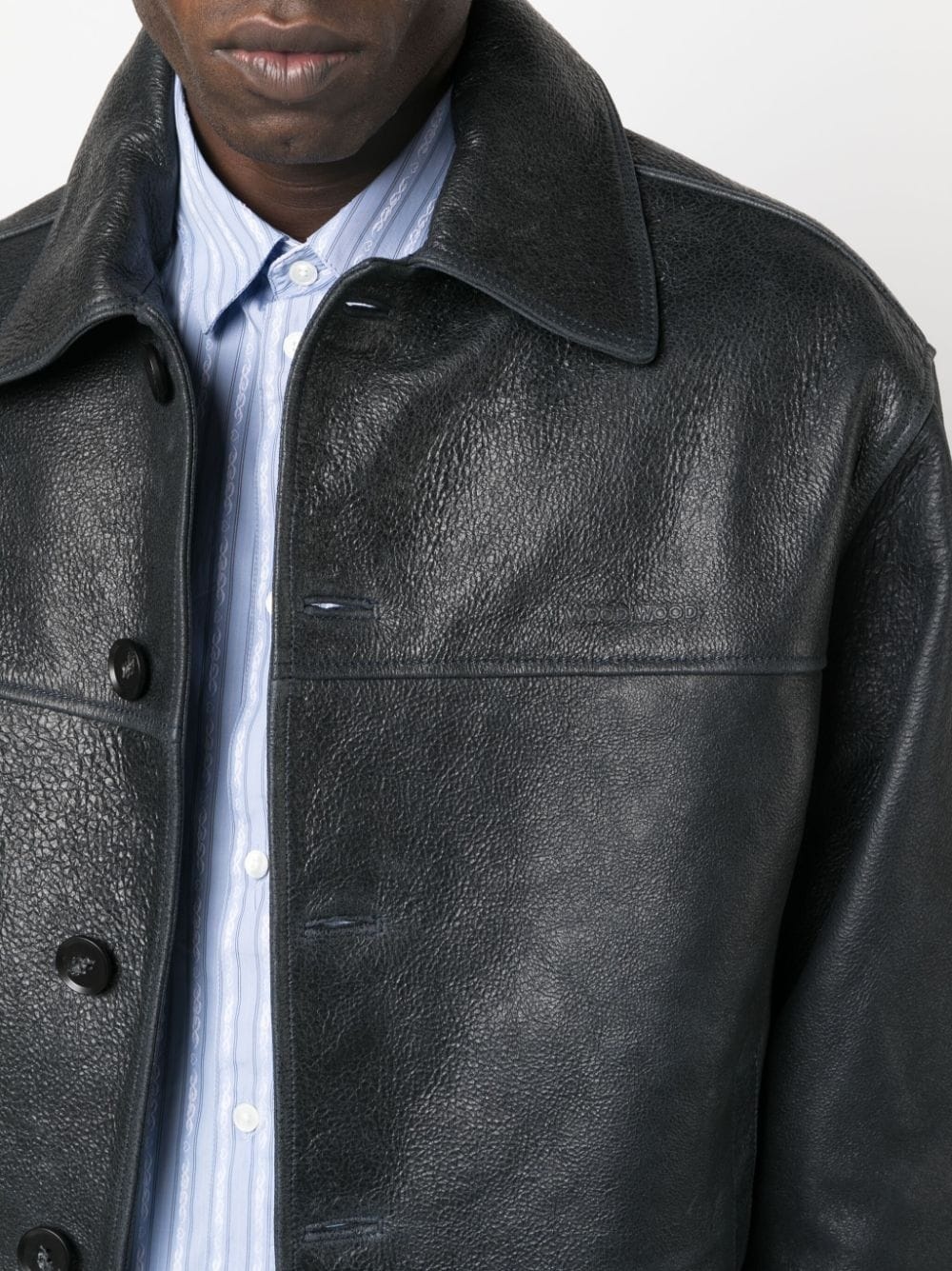 leather shirt jacket - 5