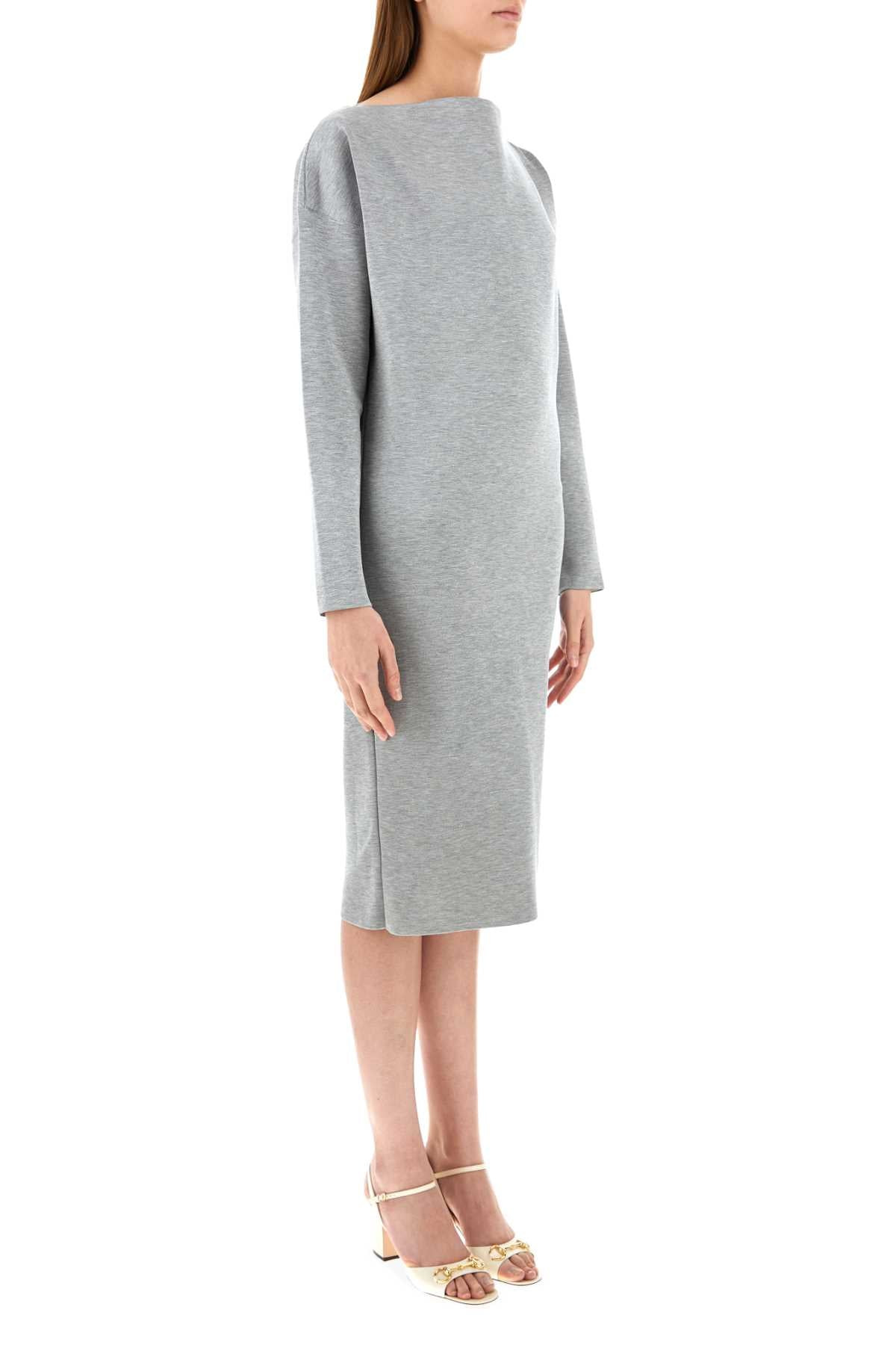 Gucci Women Grey Stretch Wool Blend Dress - 3