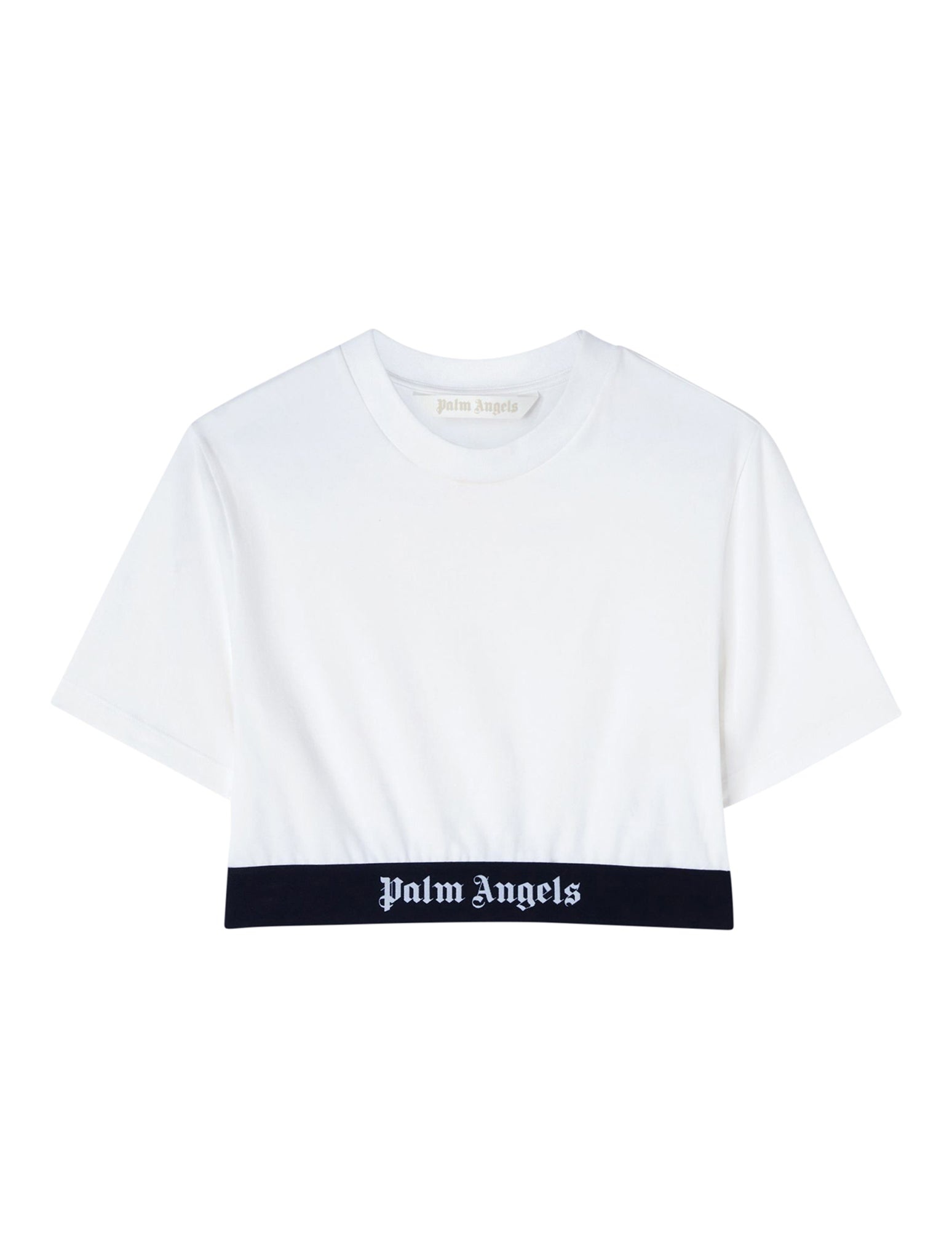 Palm Angels CROPPED T-SHIRT WITH LOGO BAND | suitnegozi