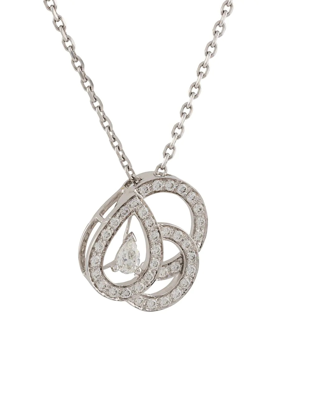 18kt white gold diamond pendant necklace - 3