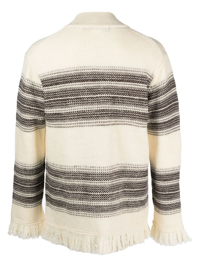 Junya Watanabe MAN stripe-pattern zip-up cardigan outlook